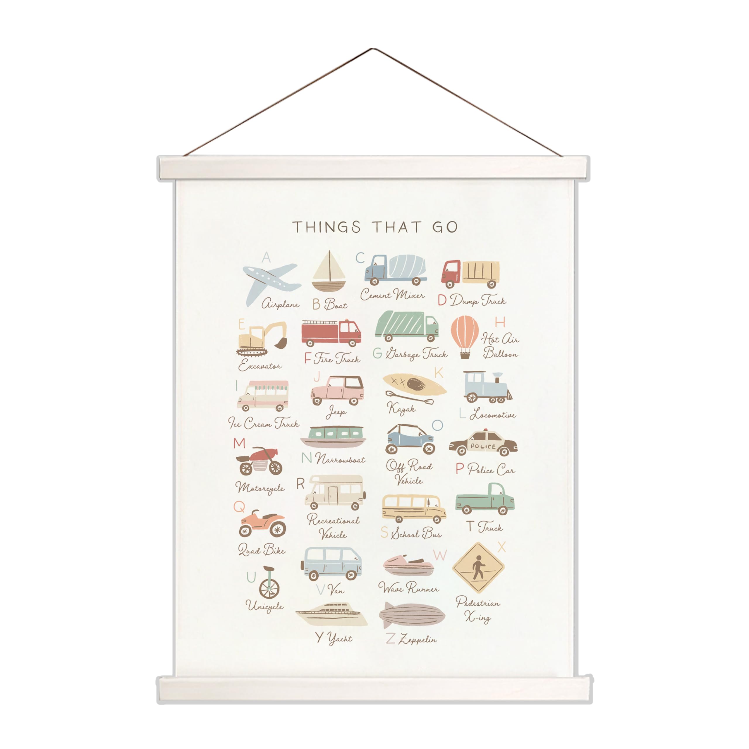Ajqiomh Colorful Transportation Alphabet Poster Things That Go Nursery Decor Hanging Poster 16x20 Toddler Room Decor Alphabet Art Print for Kids Room Cartoon Vehicle Nursery Canvas Wall Art