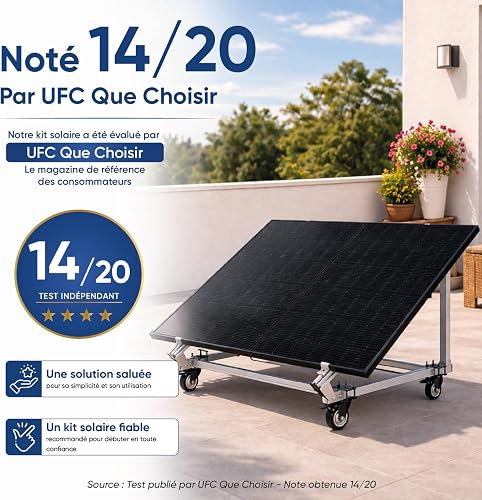 KELI - Connected Autonomous Solar Kit - Ready to Plug and Play Solution - Full Black Katezer Panel - Easy Installation - Production Monitoring - 3 Installation Types - Floor, Wall, Balcony (KIT DOUBLE - 6
