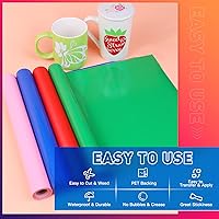 Vista 3 de HTVRONT Rollos de vinilo permanente azul – Vinilo adhesivo permanente de 12 pulgadas x 11 pies compatible con máquina de corte Cricut, Silhouette