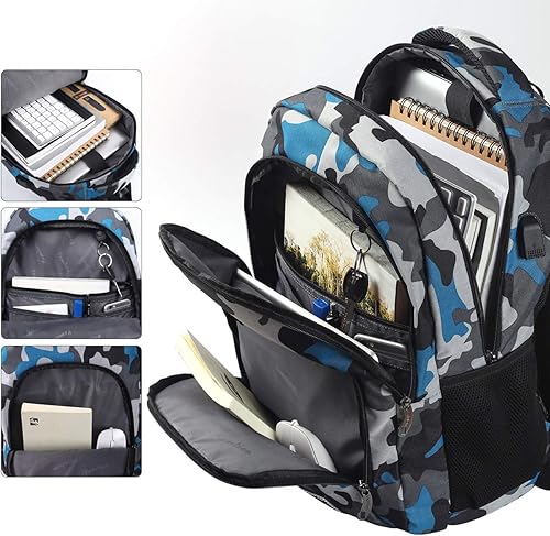 Miniatura 10 de Mochila para hombres, mujeres y adolescentes, para laptop de 15.6 pulgadas con puerto de carga USB, de negocios, trabajo, universidad, viajes