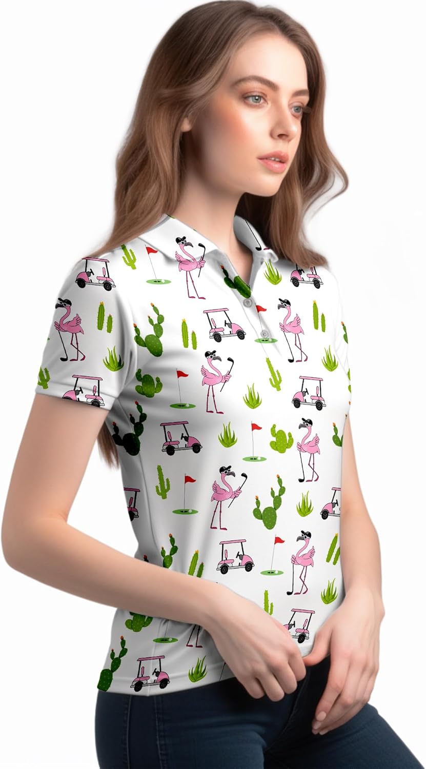 Womens Golf Shirt Short Sleeve Tennis Shirts Funny Quick Dry Golf Outfits Workout Tops - Image 4