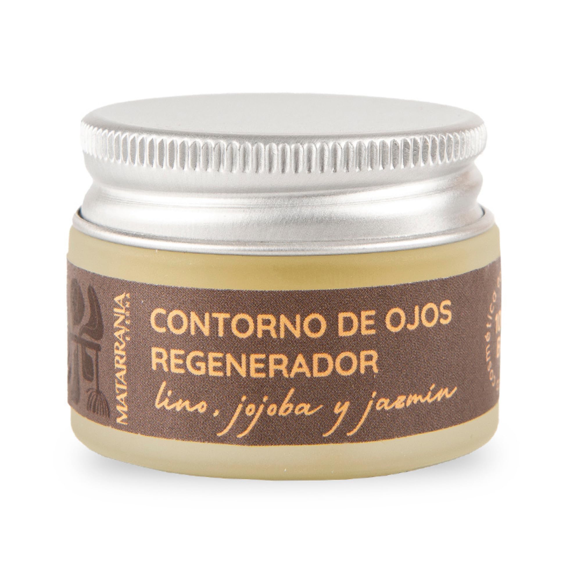 MATARRANIA Contorno Occhi Rigenerante Intensivo 100% Naturale e BIO, Contorno Occhi Tenditore e Antiossidante, Anti-età Pelle Matura, Riduce Rughe e Rivitalizza, Lino, Jojoba e Gelsomino, Senza Acqua