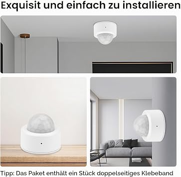Heemol Motion Sensor Zigbee Connection Infrared Sensor with Human Motion + Light Sensor 2-in-1 for Indoor or Motion Sensor