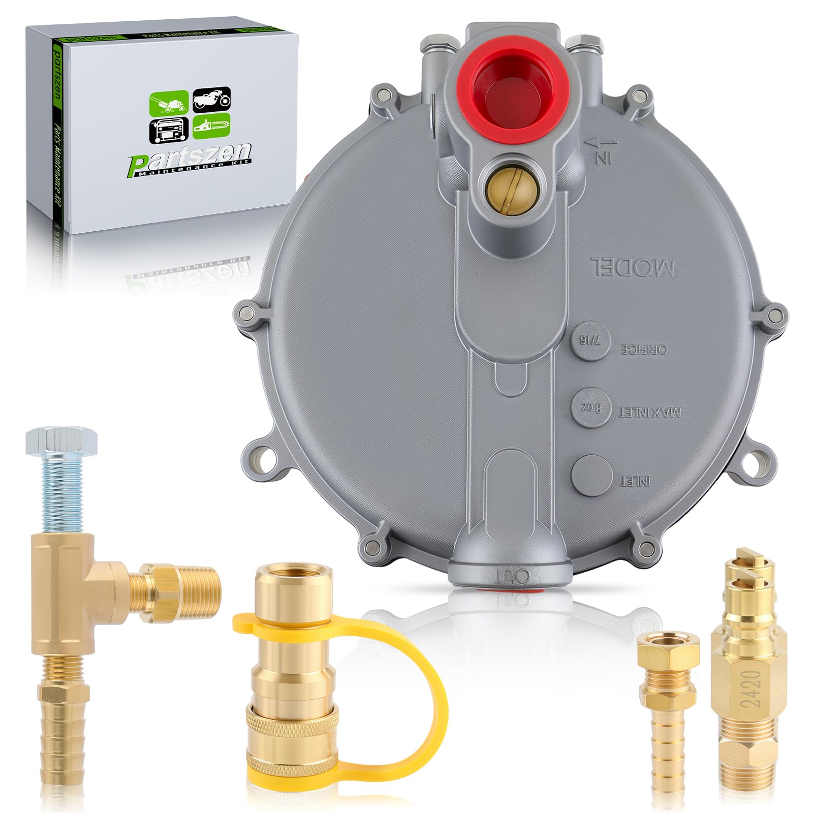 partszenRegulator Generator 039-122 for IMPCO Style Low Pressure Gas Regulator Converter Forklift LP with Clamps