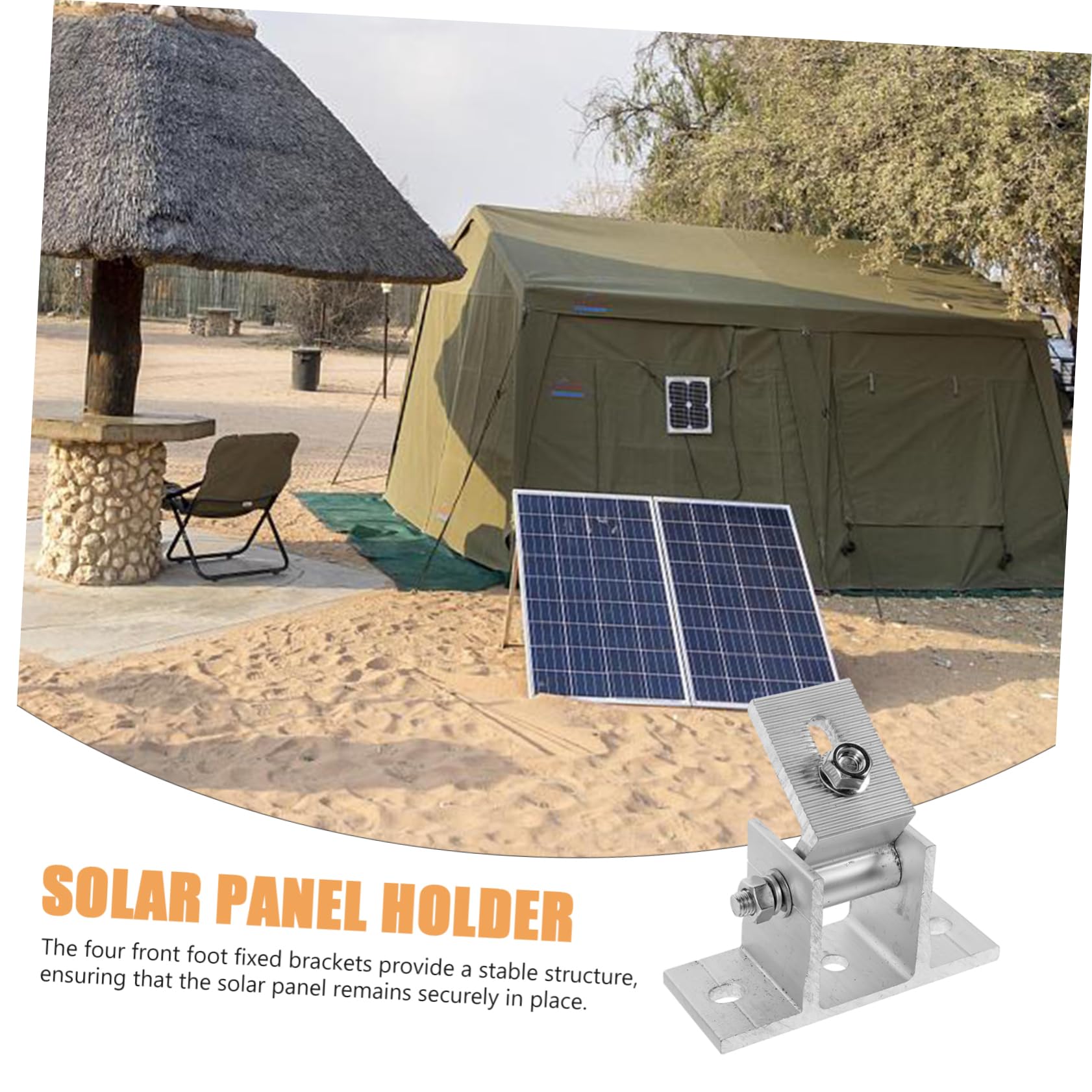 Sewroro Soporte para Panel Solar 4 Piezas Almohadillas de Goma de Aleación de Aluminio Ajustable Estructura Estable y Tornillos para Montaje en Exteriores