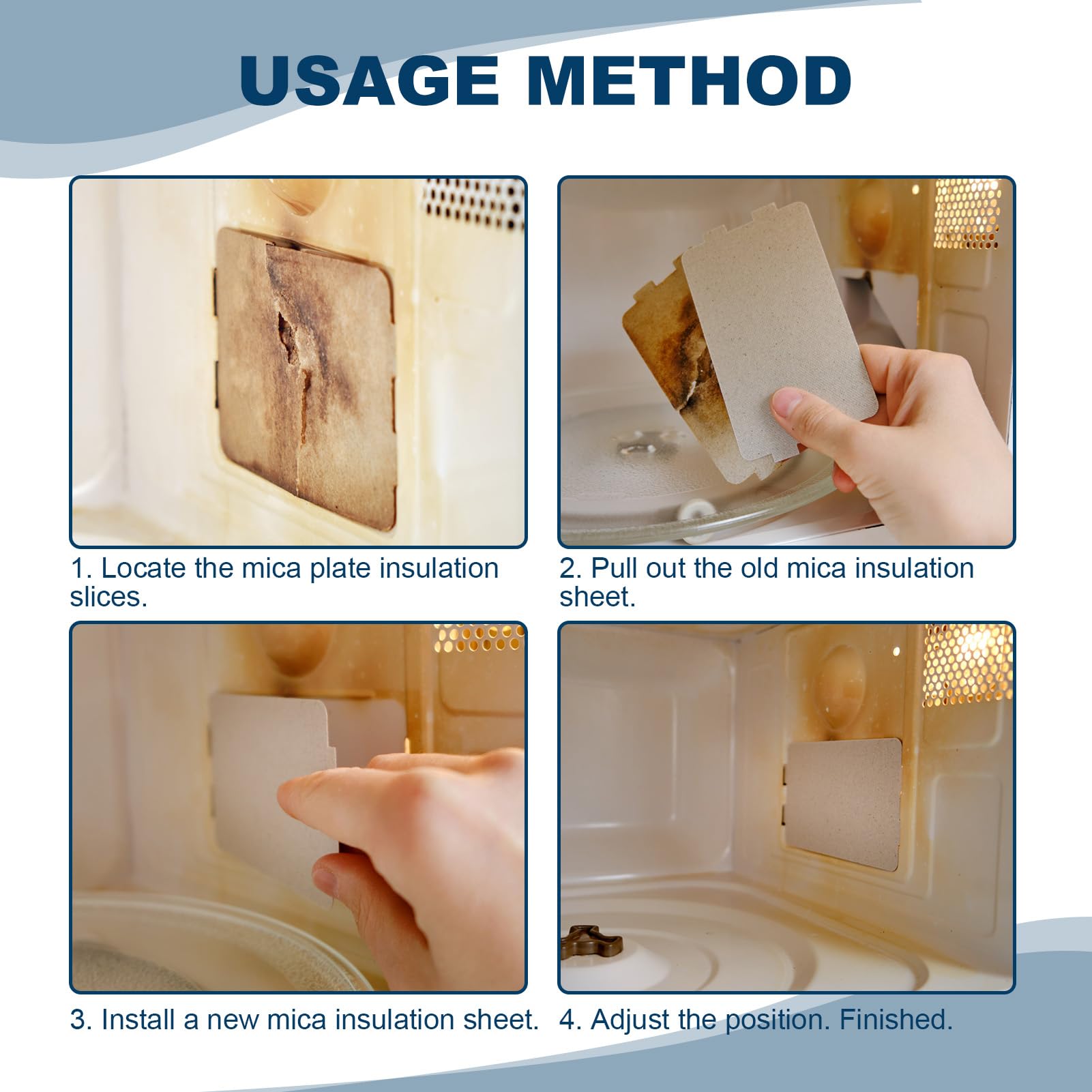 10 Pezzi Mica per Microonde, Yvmew Forno a Microonde Piastra di Mica Accessorio,Sostituzione del Foglio di Mica del Forno a Microonde Ripara Accessorio di Riparazione,Accessori Microonde per Cucina