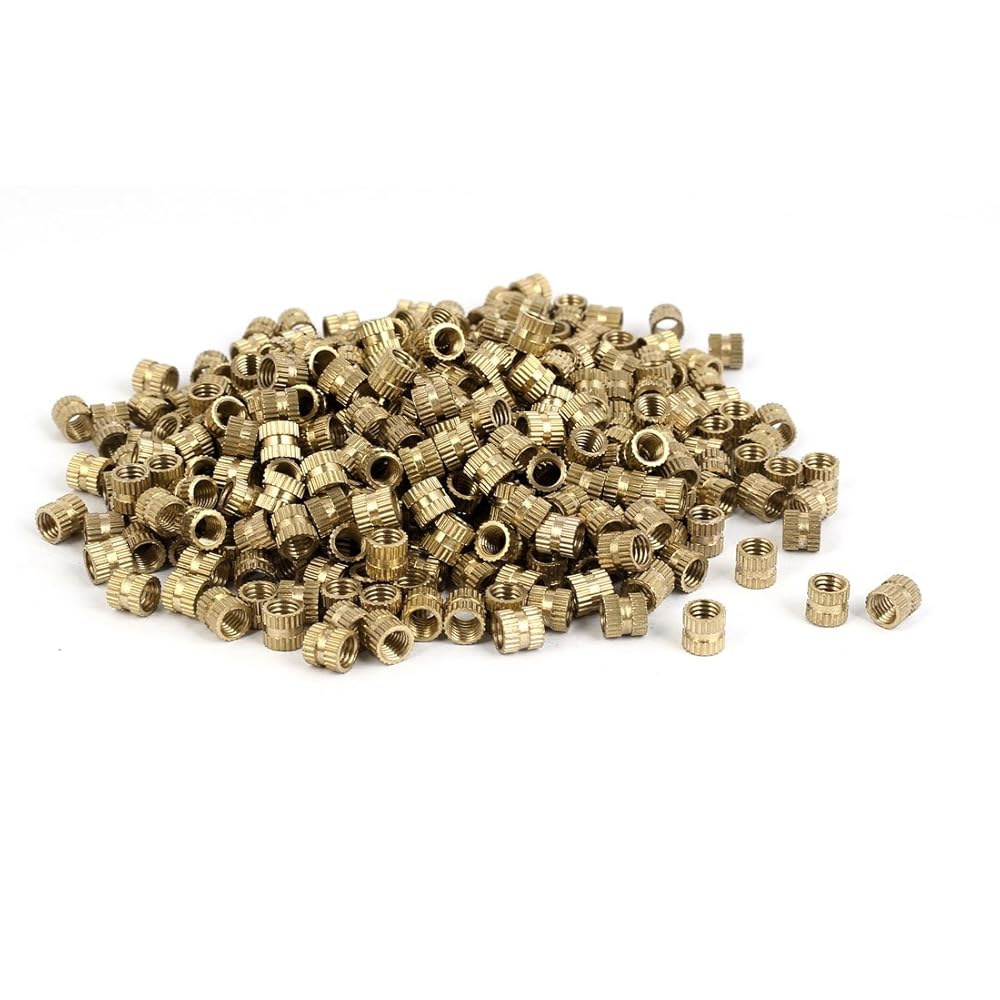 M5 x 6mm Brass Knurled Insert Nuts - 500PCS for Secure Embedment & Injection Molding