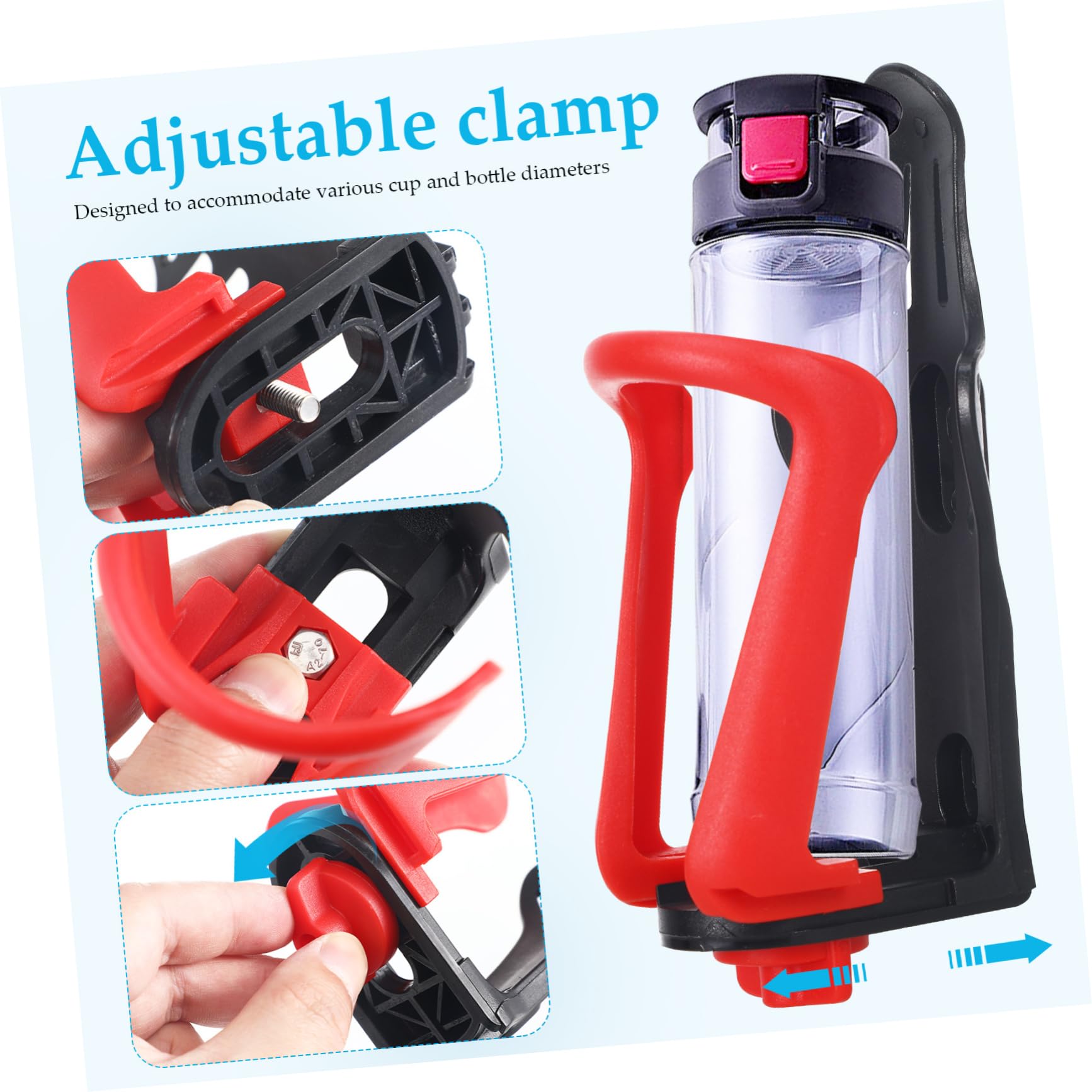 Mipcase 2pezzi Portabottiglie Per Regolabile e Facile Installare Stabile Per Per Bottiglie Accessorio Per Escursioni e Sport All