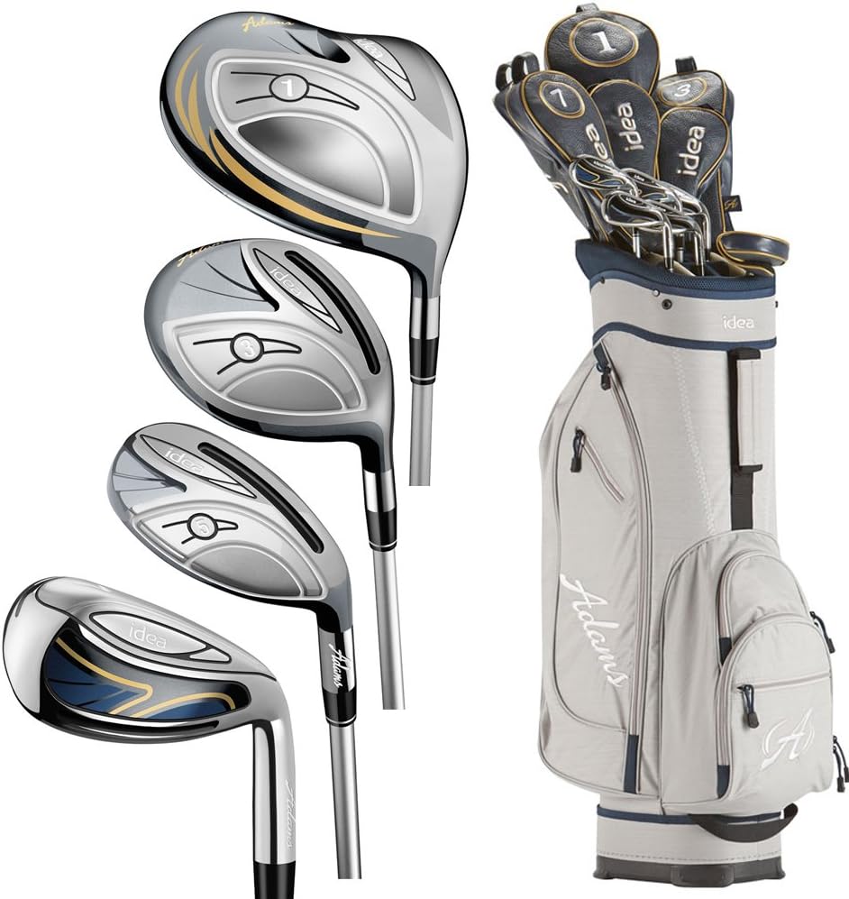 Adams Golf Women's New Idea Complete Set, Right Hand, Beige Navy