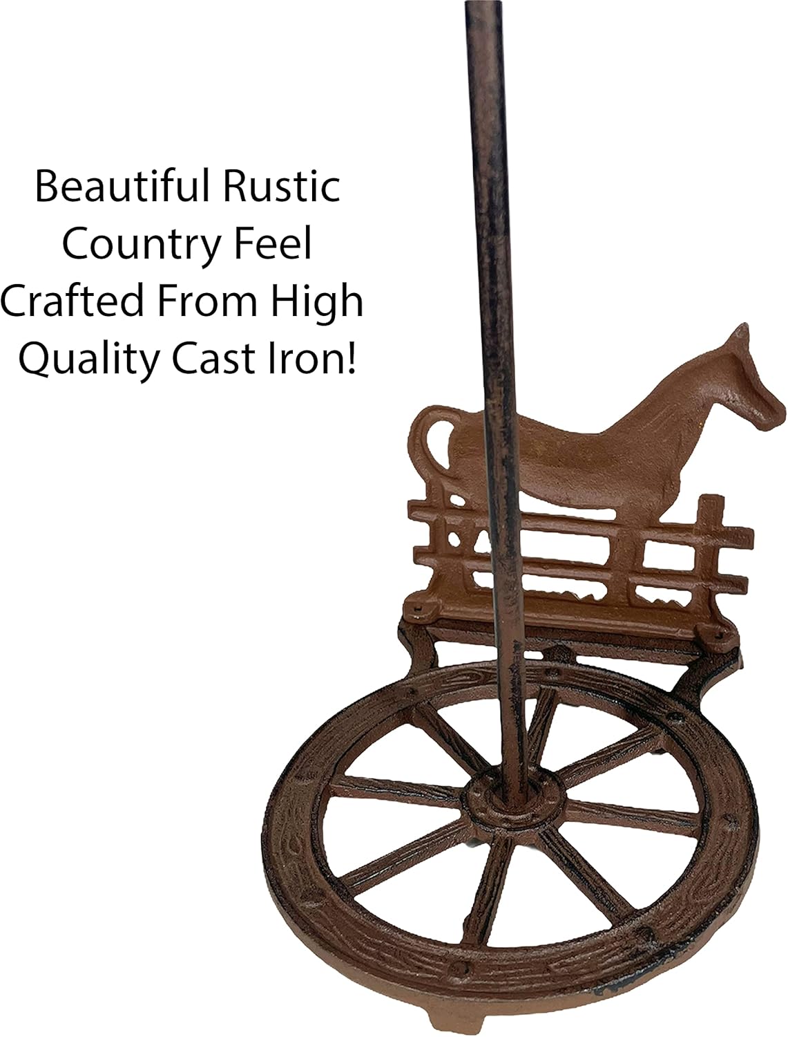 Urbalabs Cast Iron Farmhouse Paper Towel Holder Horse Metal Paper Towel Holder Roll Paper Towel Stand for Farmhouse Kitchen Decor Bathroom Home Country Decor (Horse)