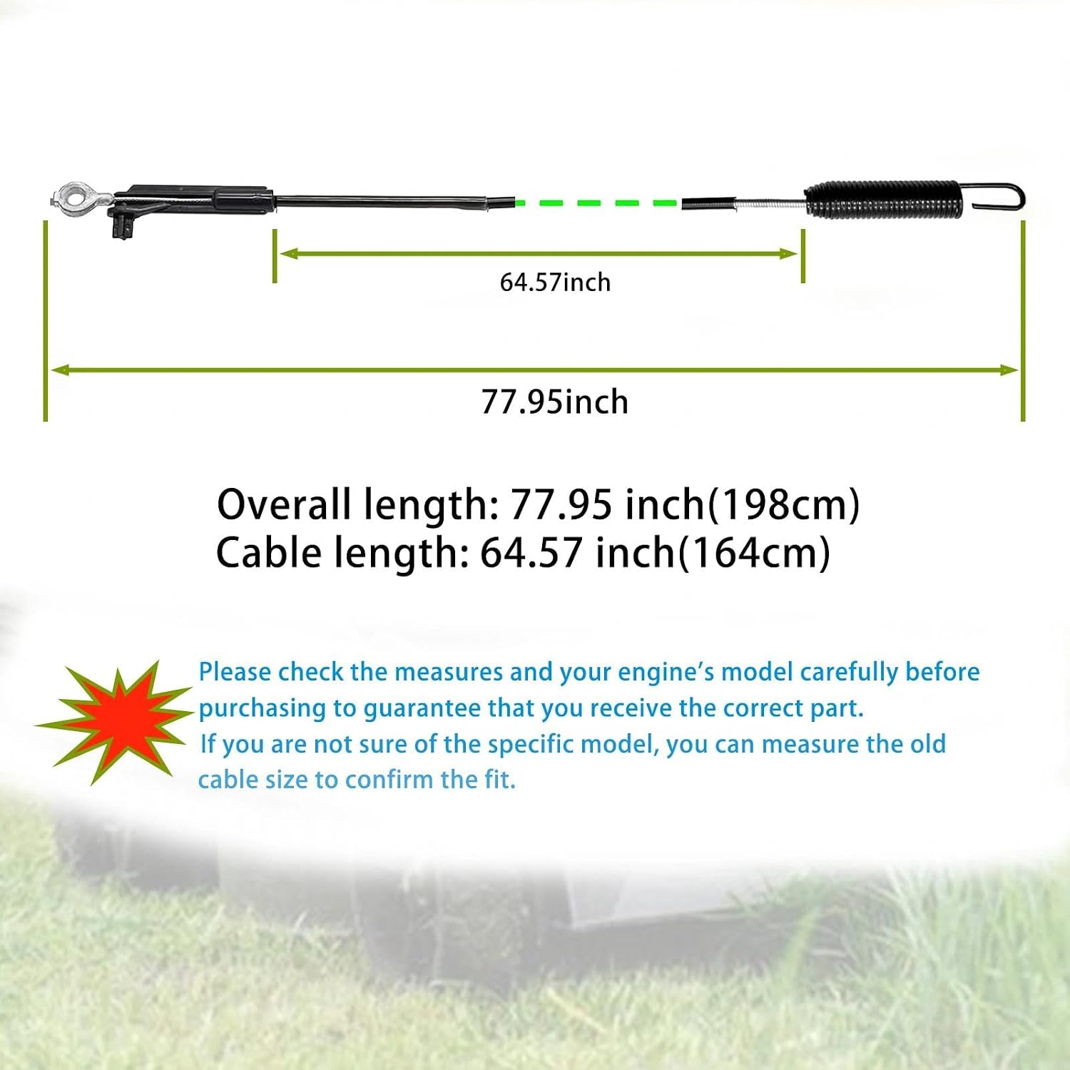 133-1998 Brake Cable, for Toro 30" TimeMaster Lawn Mower - Replaces 115-8439, Compatible with Toro Timemaster Lawnmower Blade Brake 133-1998 20976 20978 21200 21810 21811 21199 21199HD