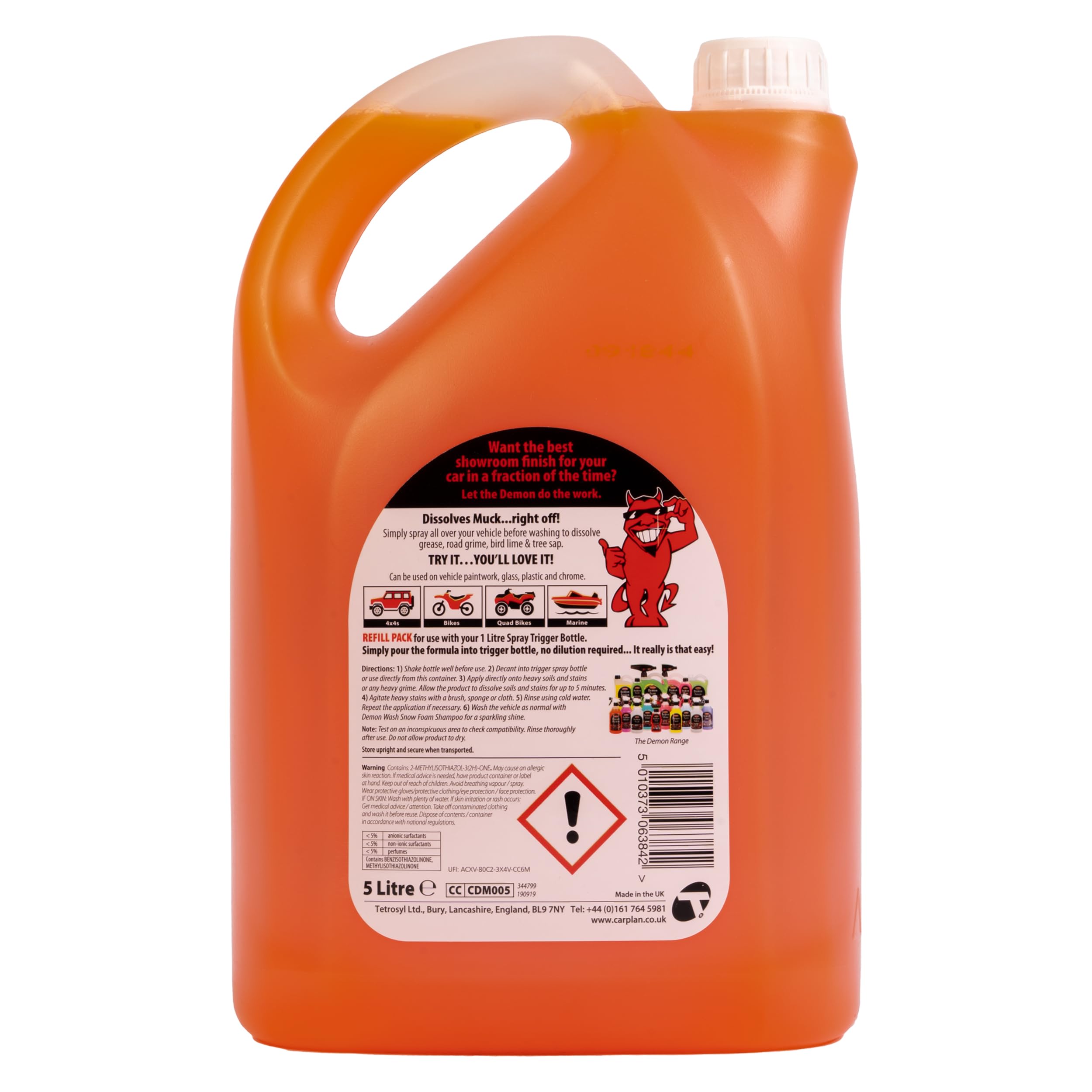 CarPlan Demon Machine, prelavaggio Dirt Shifter, ricarica, 5 quart (1 pezzo)