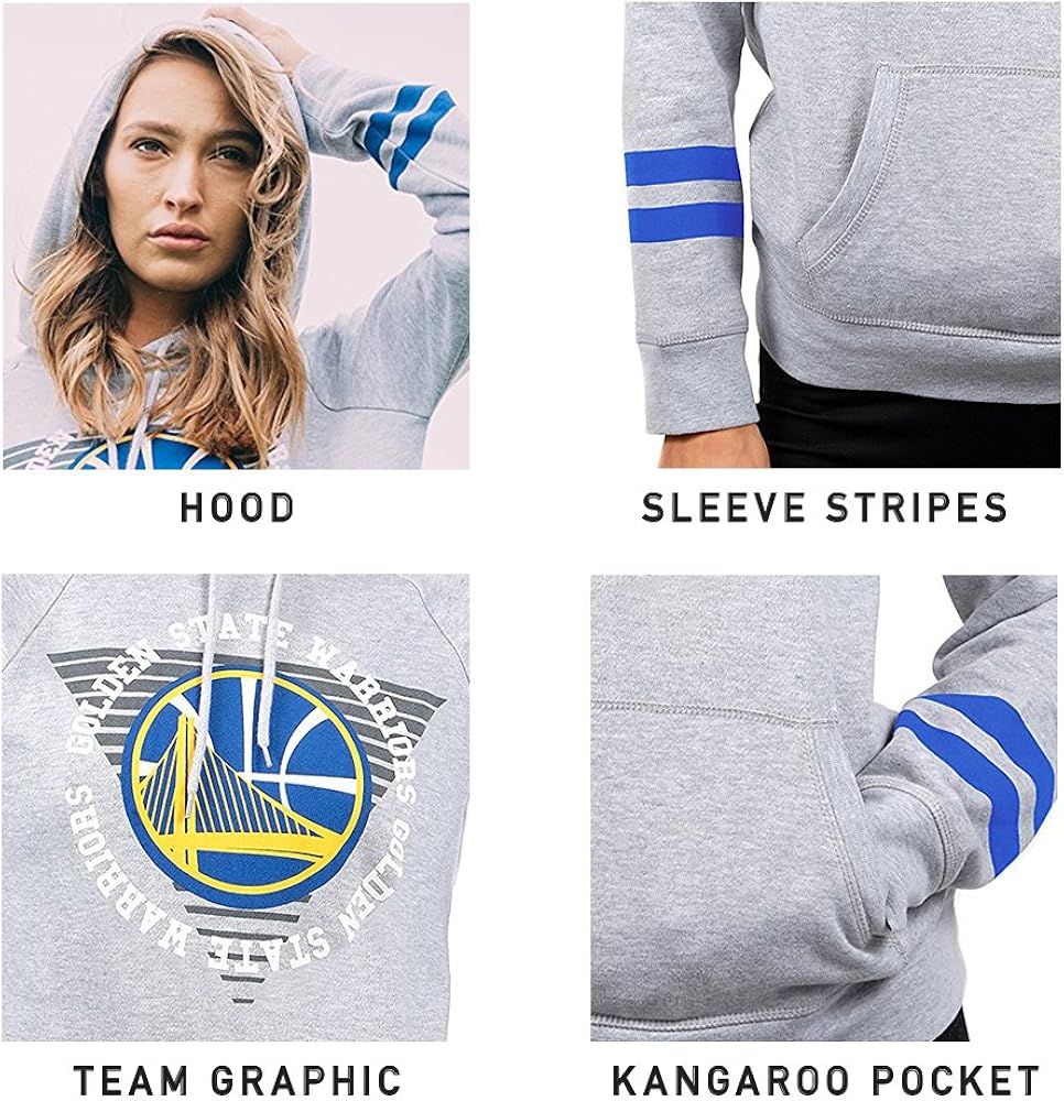 Ultra Game NBA Womens Soft Fleece Pullover Hoodie Sweatshirt with Varsity Stripe : Sports & Outdoors