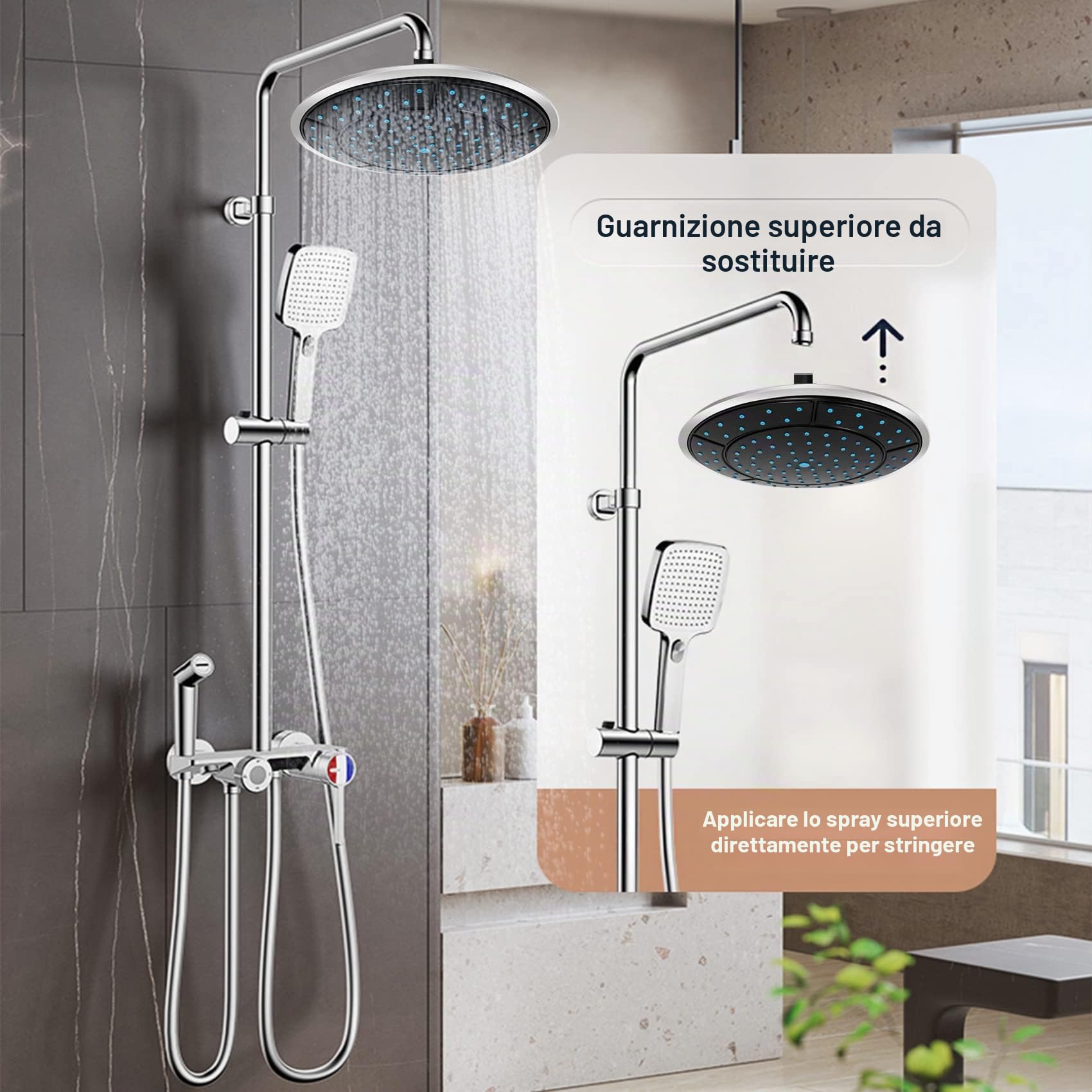 1 pezzo 25 cm plastica rotonda forma precipitazione alimentata doccia alta doccia tetto ugello cabina accessori