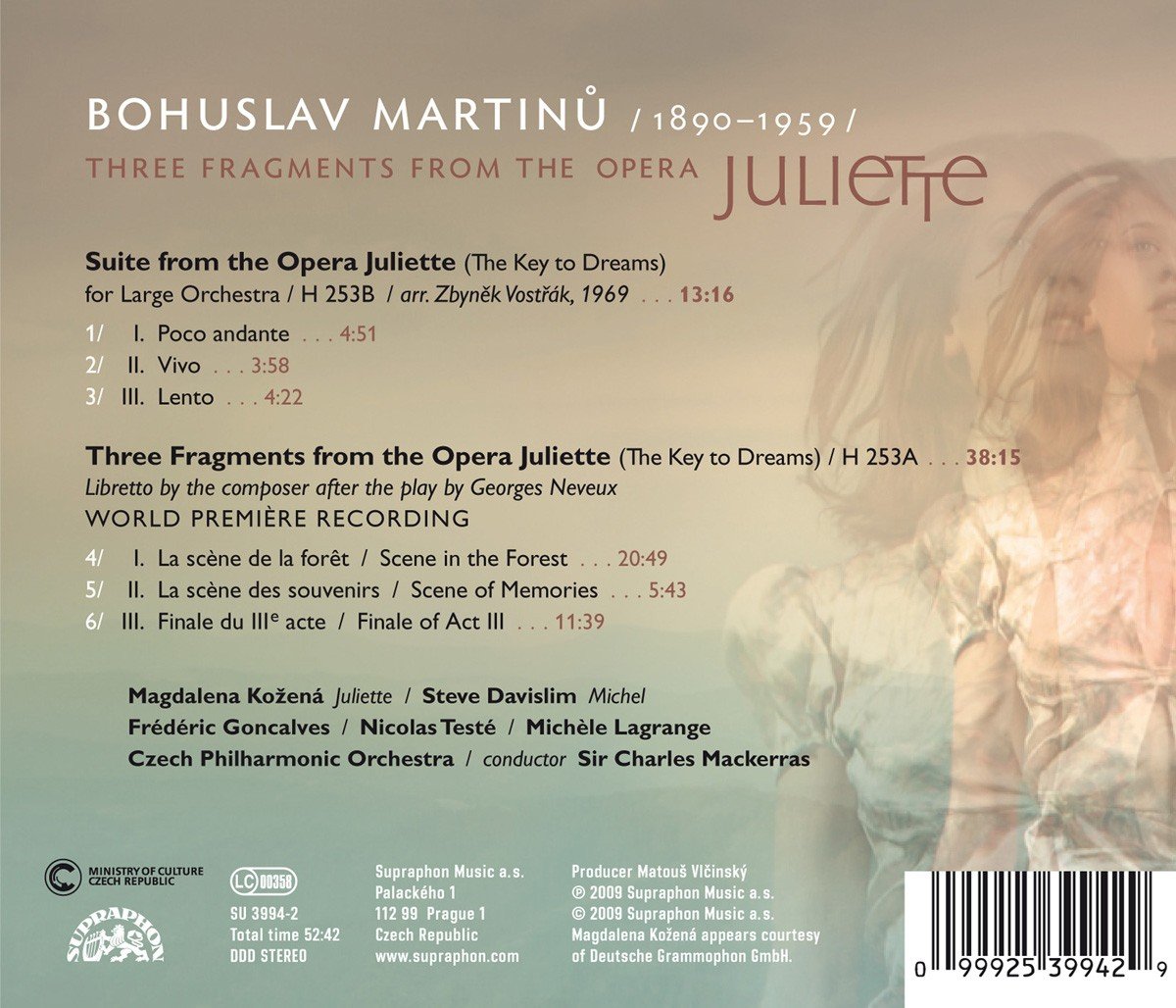 Martinu: Tre Frammenti Da Juliette