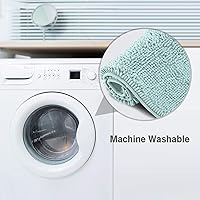 Vista 3 de ITSOFT Tapete de baño de felpa de 47 x 21 pulgadas, absorbente, lavable a máquina, antideslizante, alfombrillas de baño de chenille, de secado