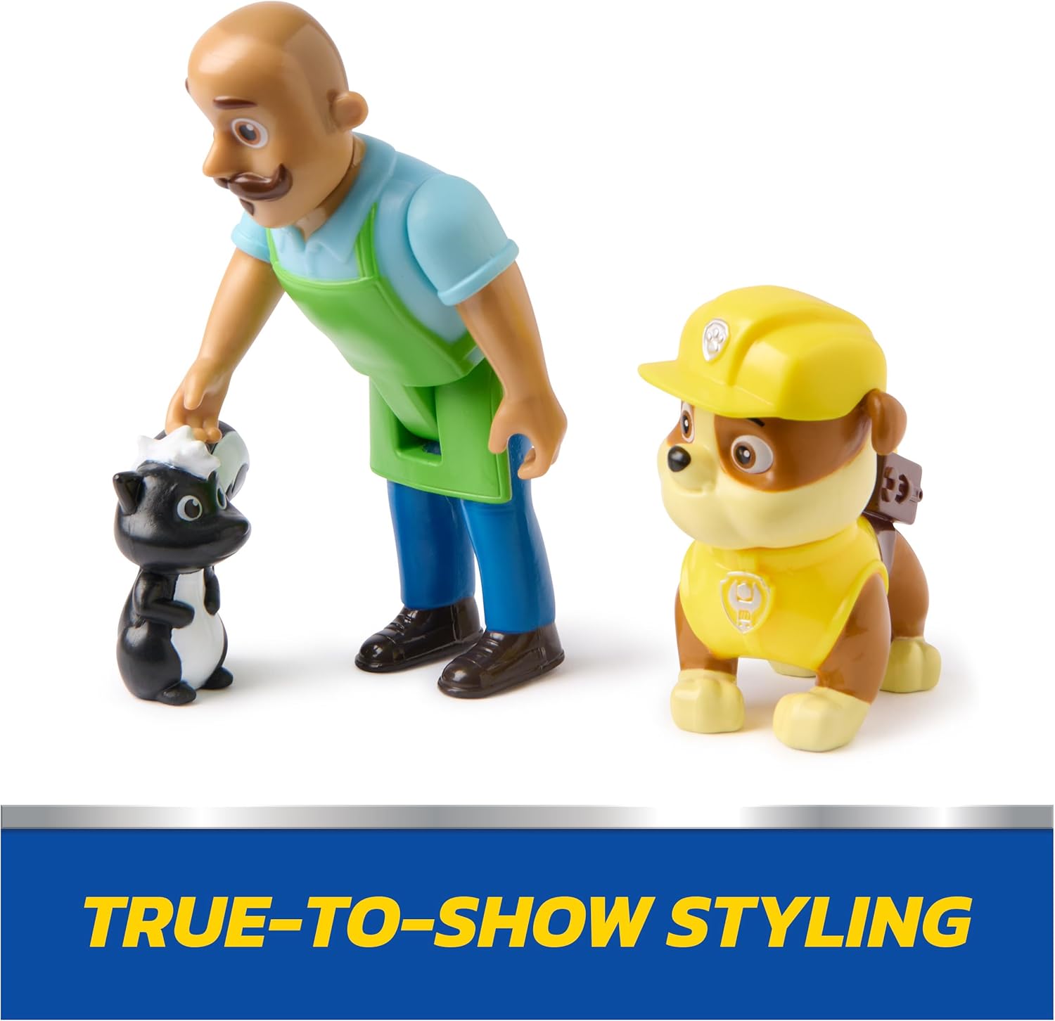 PAW Patrol Rubble & Mr. Porter Figure Pack with Skunk Figure, Kids Toys for Boys and Girls 3 Years Old