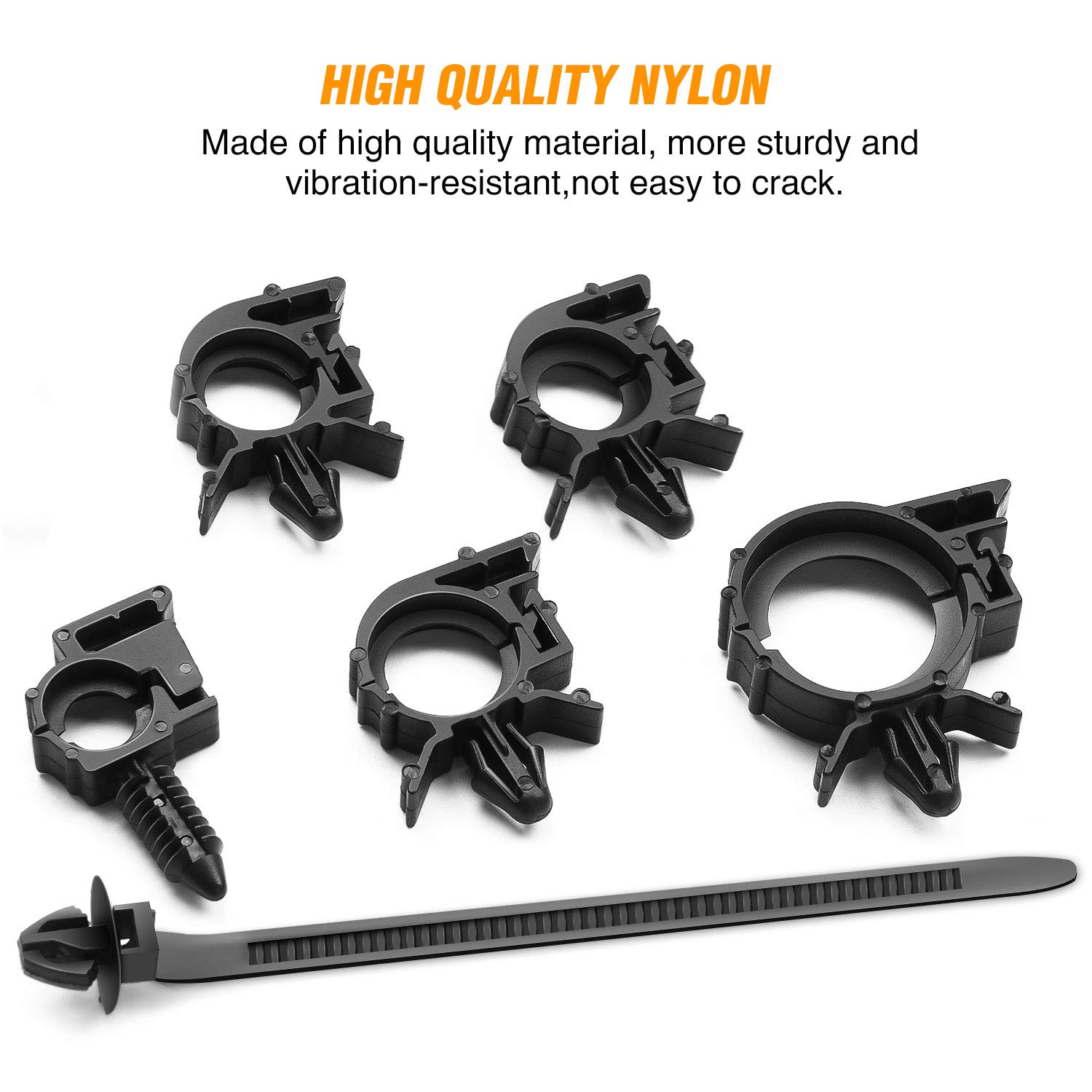 GOOACC 60Pcs Car Wire Loom Routing Clips Assortment 6 Different Sizes