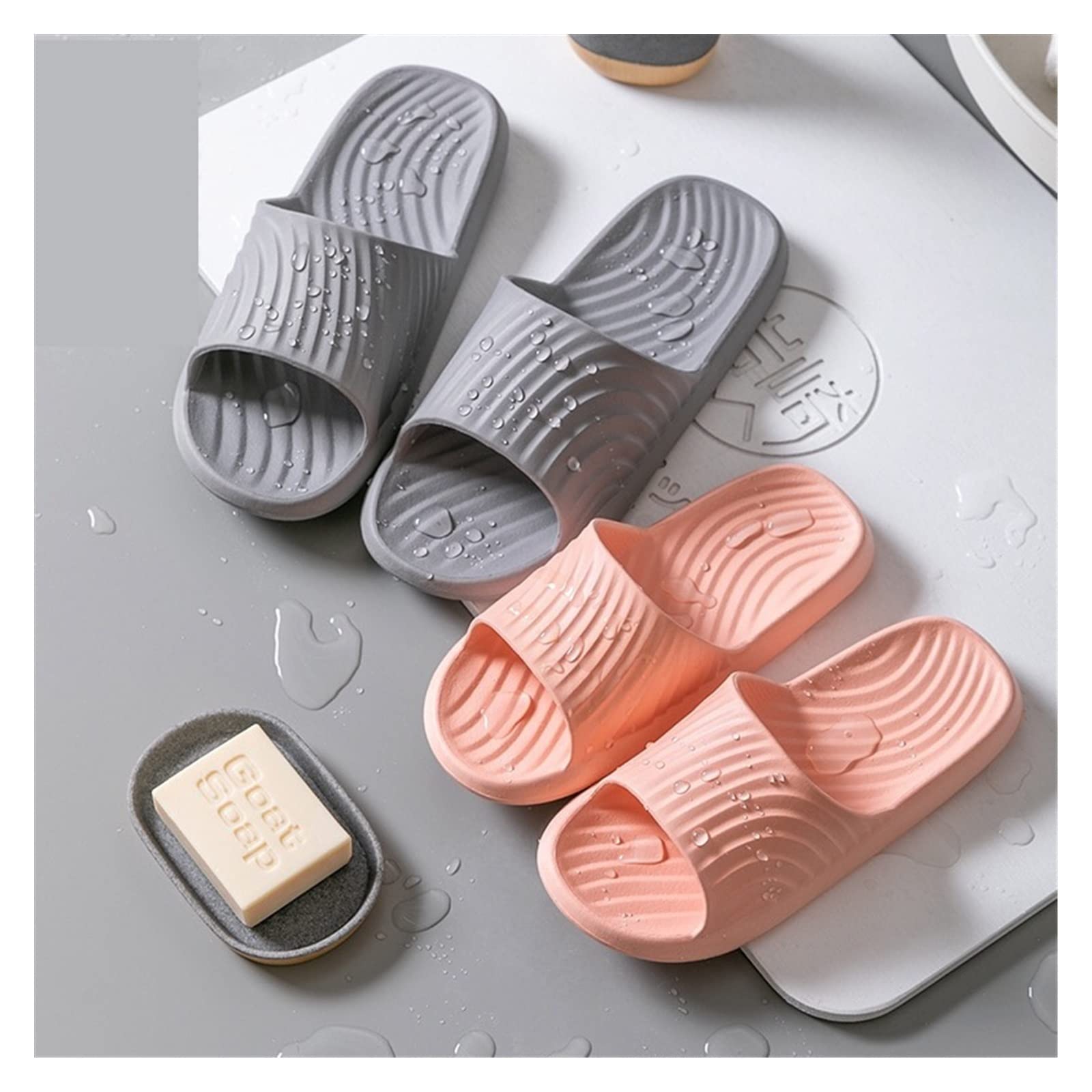 LUCBEI Sandali Pantofole Donna Uomo Estate Fondo Spessore Morbido - Ciabatte Da Casa Indoor Outdoor Antiscivolo Per Doccia, Spiaggia E Palestra - Colore Grigio Remoto, Taglia 44/45 EU - 2