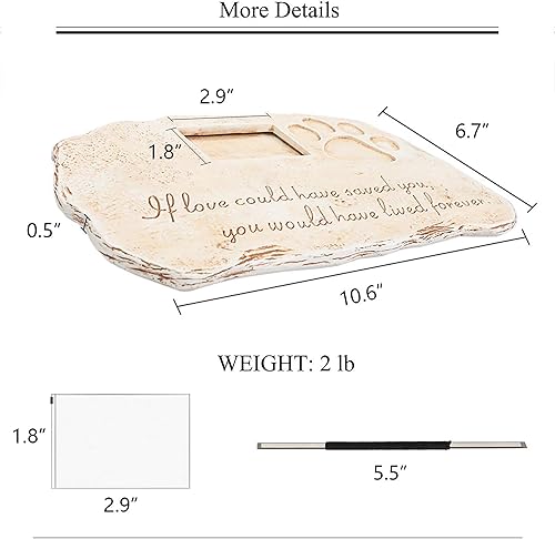 Miniatura 2 de Re-Call - Piedra sepulcral para perro o gato, personalizable con marcadores impermeables para tumbas para perros o gatos en césped y jardín