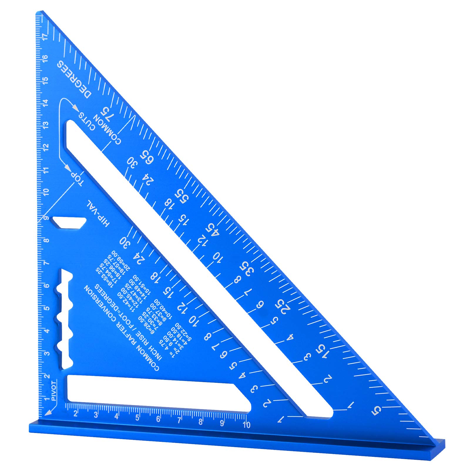 7 Inch Triangle Ruler, Blue Triangle Ruler, High Precision Aluminum Alloy Triangle Ruler,Layout Measuring Tool for Engineer Carpenter (Metric)