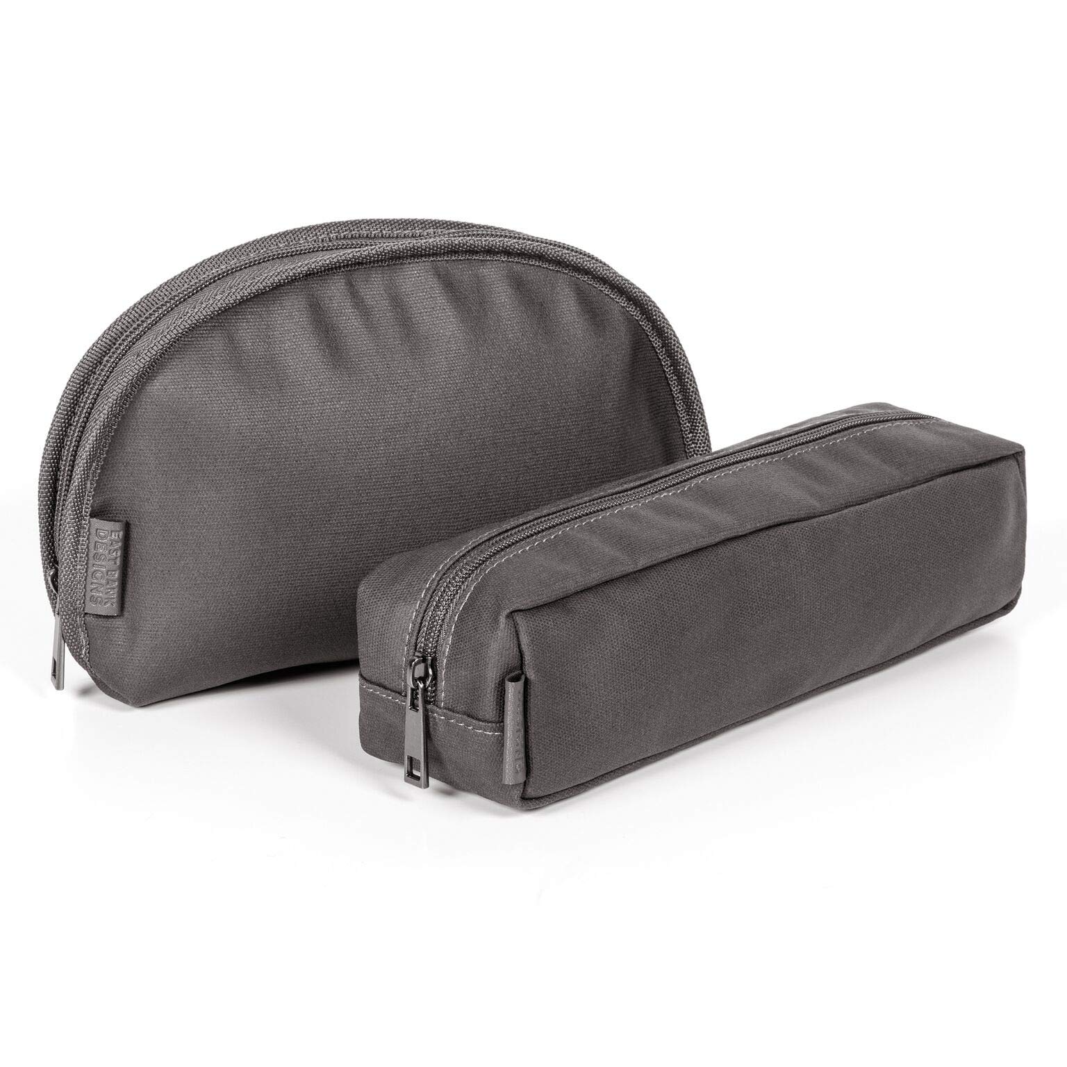 East Bank Designs Wax Canvas Utility Bags, Charcoal, Set of Two
