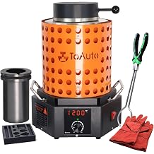 TOAUTO 5KG Large Electric Resistor Furnace TRF5000 Digital Sanding Furnace 1800W 2150.0 C PID Sandwich Kiln Kit Gold Silver Copper Aluminum, Metal Recycled Home Melting Casting Tool