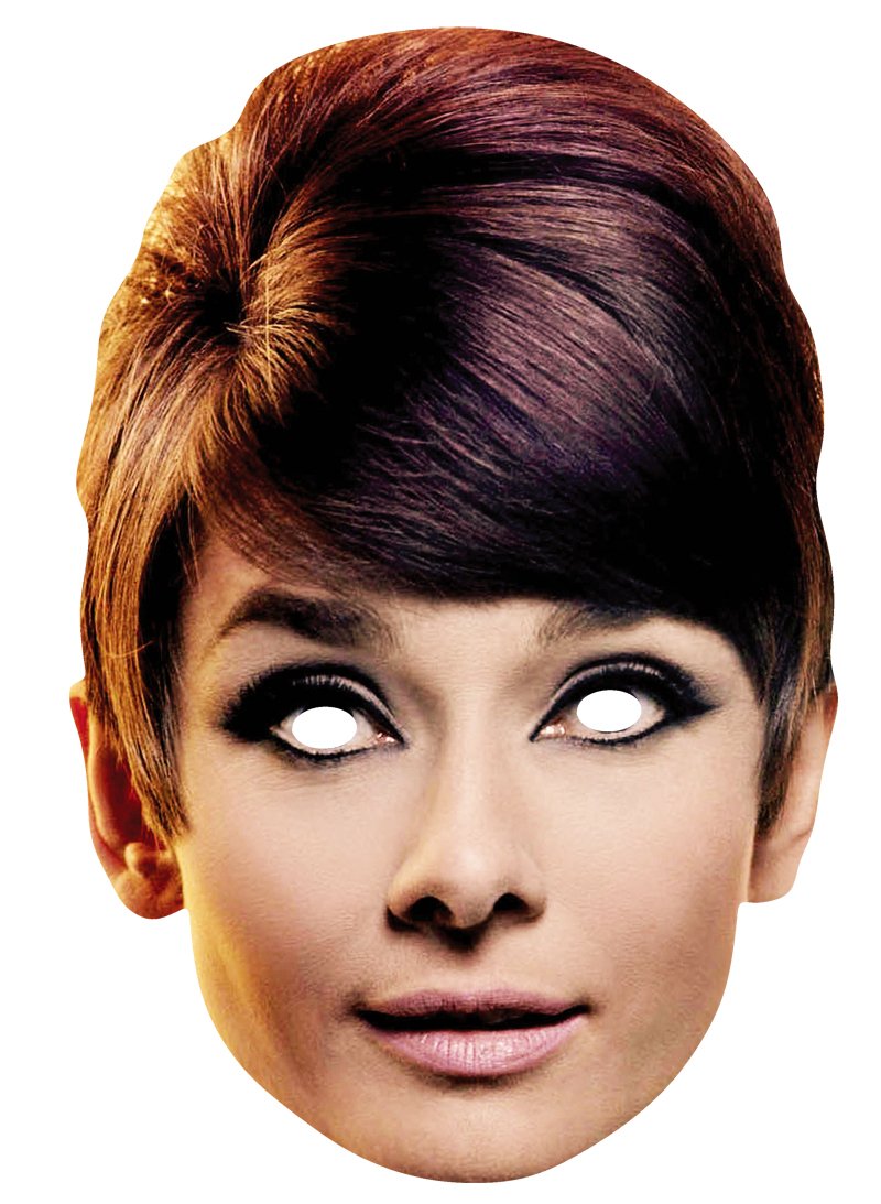 STAR CUTOUTS SM139 Audrey Hepburn Cardboard Face Mask – Hollywood Costume Fancy Dress