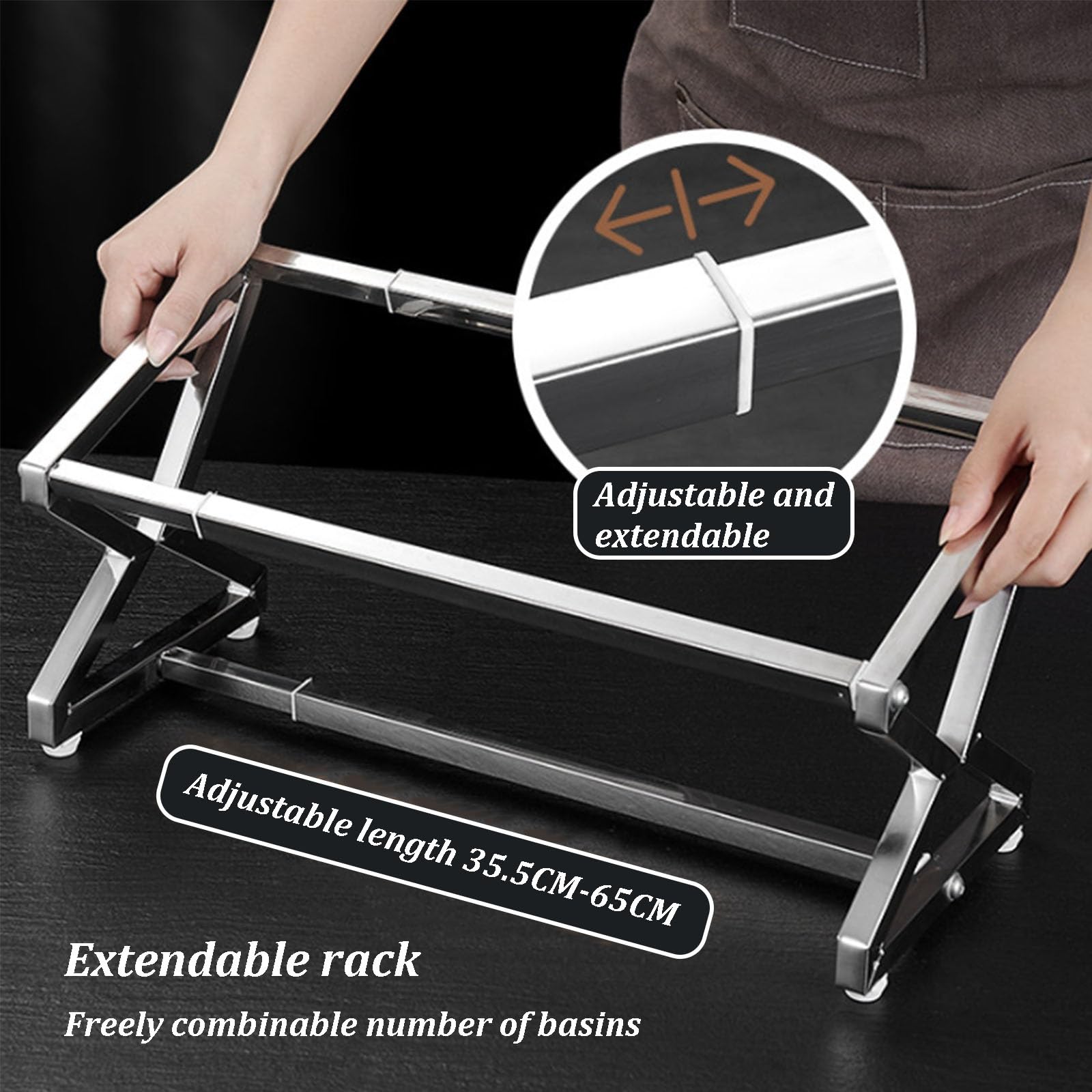 Estación de acero inoxidable para pizza con cuchara, organizador de condimentos con bandeja dispensadora de tapa, estante expandible para especias para salsas e ingredientes de frutas