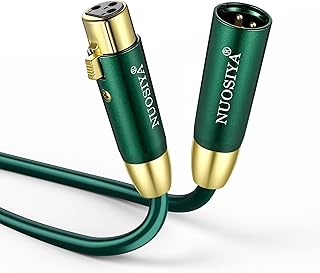 NUOSIYA XLR Cable 2m, XLR Microphone Cable 3-Pin, Gold-Plated XLR Male to Female Extension Cable Balanced DMX Cable, Hifi Audio Cable for Amplifier, Mixer, Speaker, Stage, DJ, Studio Recording