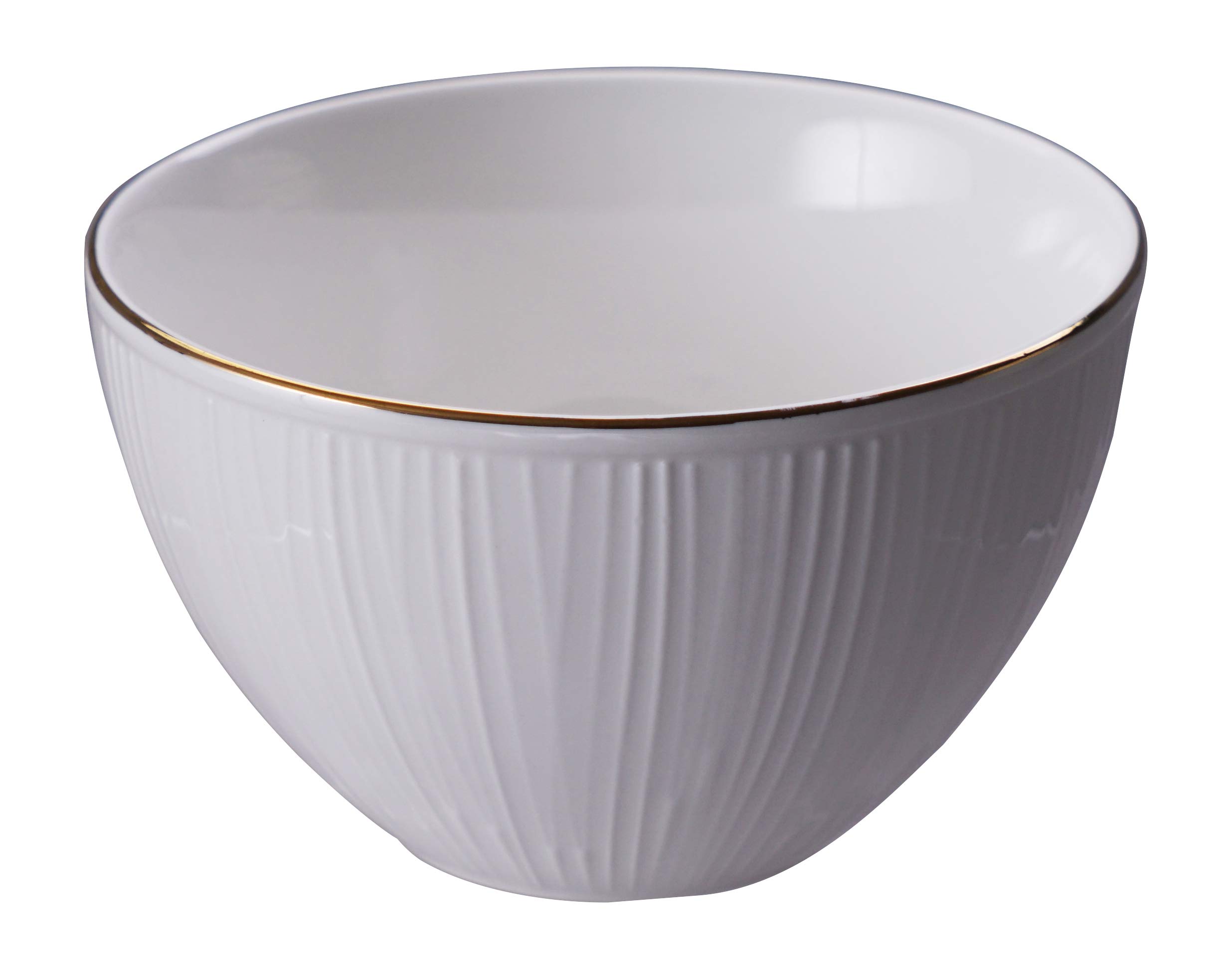 TOKYO design studio Nippon White 4-er Schalen-Set weiß, mit Gold-Rand, Ø 11,6 cm, 6,4 cm hoch, ca. 300 ml, asiatisches Porzellan, Japanisches Design, inkl. Geschenk-Verpackung