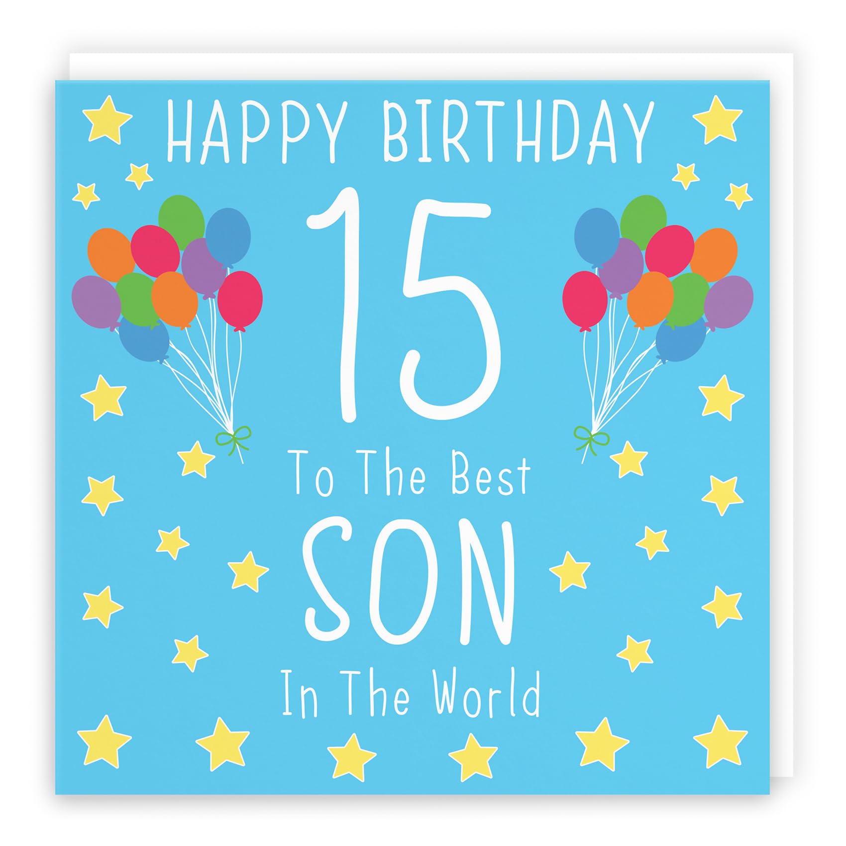 Hunts England Biglietto Di Auguri 15° Compleanno Per Figlio – "To The Best Son In The World" – Formato 148x148 Mm Con Busta – Collezione Iconic