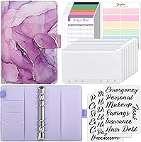 Vista 22 de SKYDUE Carpeta de presupuesto, carpeta de ahorro de dinero con sobres de cremallera, sobres de efectivo y hojas de presupuesto de gastos