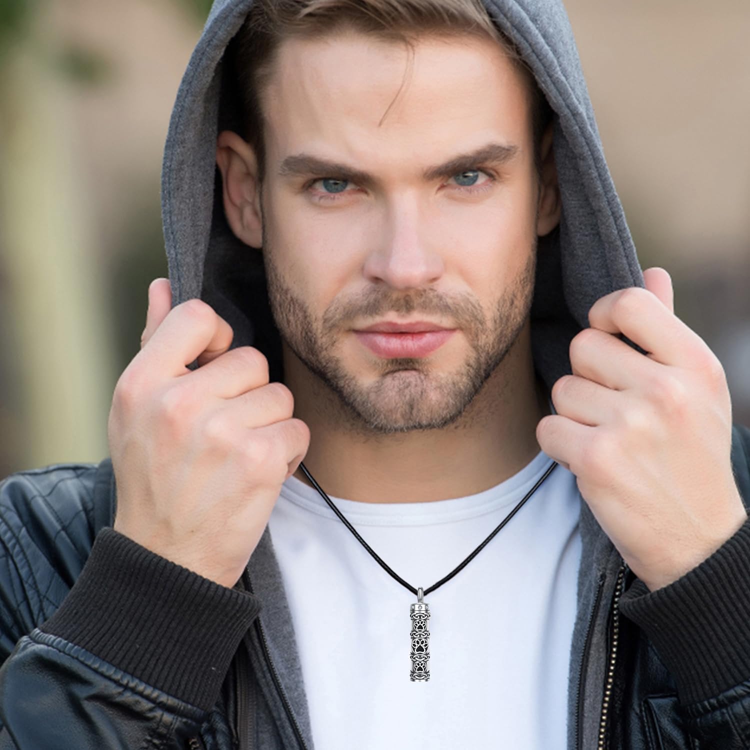 Dreamboat Pet Cremation Urn Necklaces for Dog Cat Ashes 925 Sterling Silver Paw Print Keepsake Pendant Memorial Jewelry Gifts for Women Men