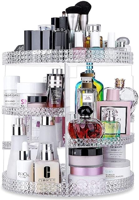 Awenia Rotating Makeup Organiser,2021 Newest Cosmetic Organisers 360 Rotating Make Up Storage Largest Capacity DIY Adjustable Display Stand Box 380 x 280 MM 7 Layers Gift For Dresser,Bedroom,Bathroom