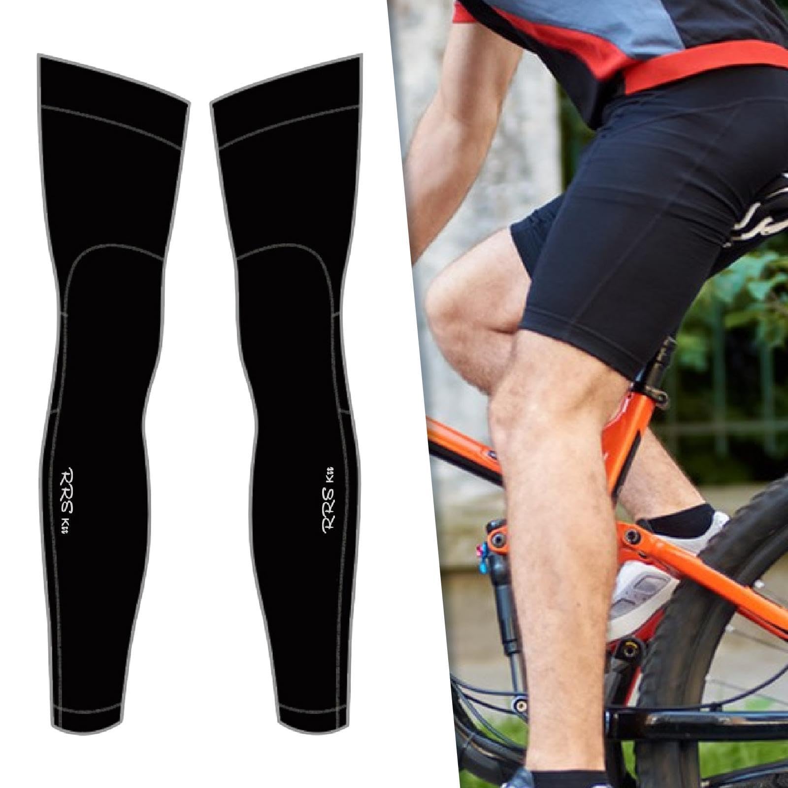 1 Paire Jambières Cyclisme Polaire Chauffantes Manches Longues Ergonomiques Respirantes Nonslip pour Sportif Adaptées à La Course Vélo Entraînement Ex, L