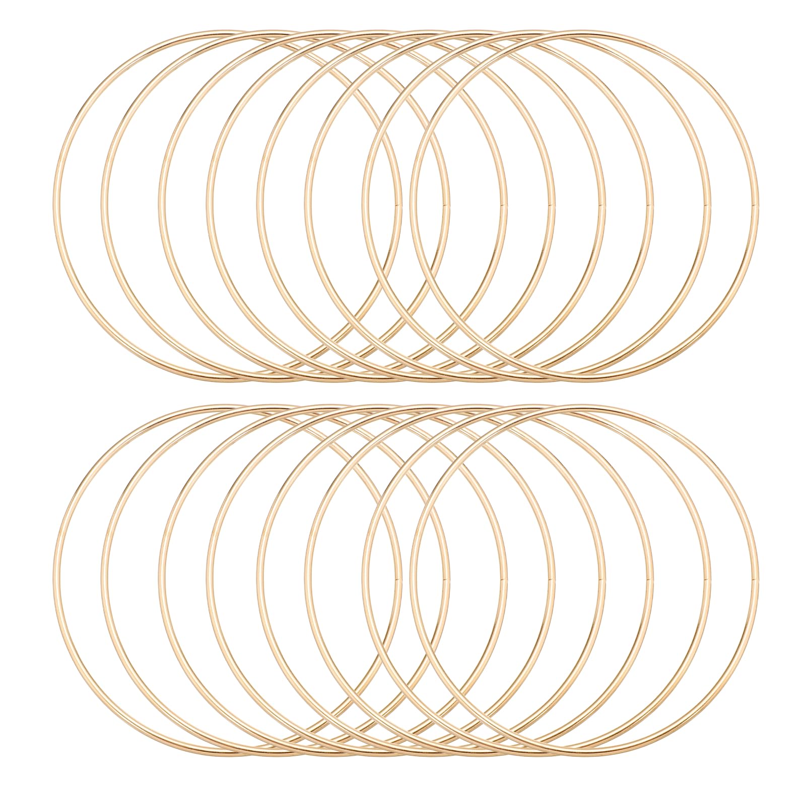 QUARKZMAN 16Pcs Anillos Atrapasueños 4.7" Aros De Metal Para Manualidades Aros Para Coronas Decoraciones Para El Hogar DIY Decoración De Bodas Coronas De Oro 4.5"