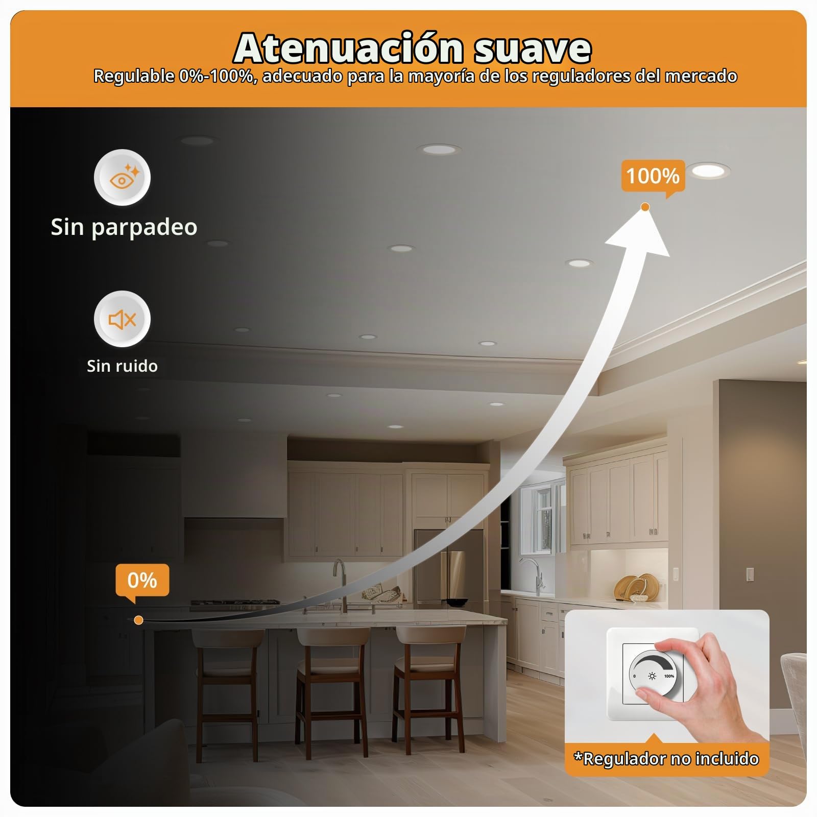 wowatt Pack 20 Downlight LED Techo Empotrable Regulable 7W 600LM 230V 3CCT | Luz Cálido 2700K Blanco Natural 4000K Luz Frio 6000K Focos Led Interior, IP44 Ojos de Buey Redondo para Baño, Corte 75mm-90mm