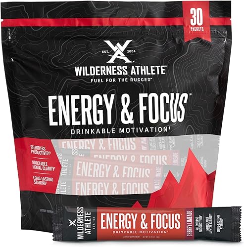 Wilderness Athlete - Energía y enfoque Potenciador de energía para mujeres y hombres - Mezcla de bebida energética con cafeína natural - Bebida