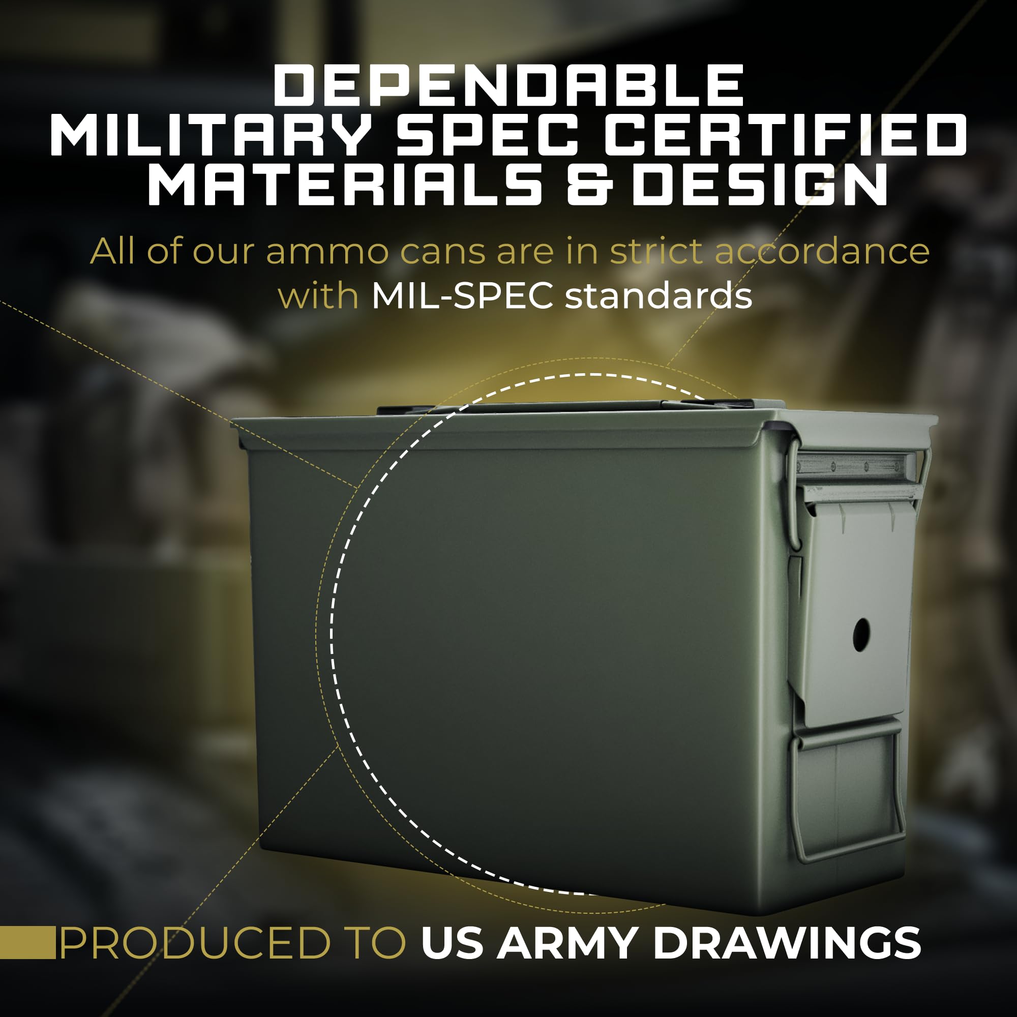 Amazon.com: 50 Cal Ammo Can M2A1 - Steel Ammo Boxes for Storage