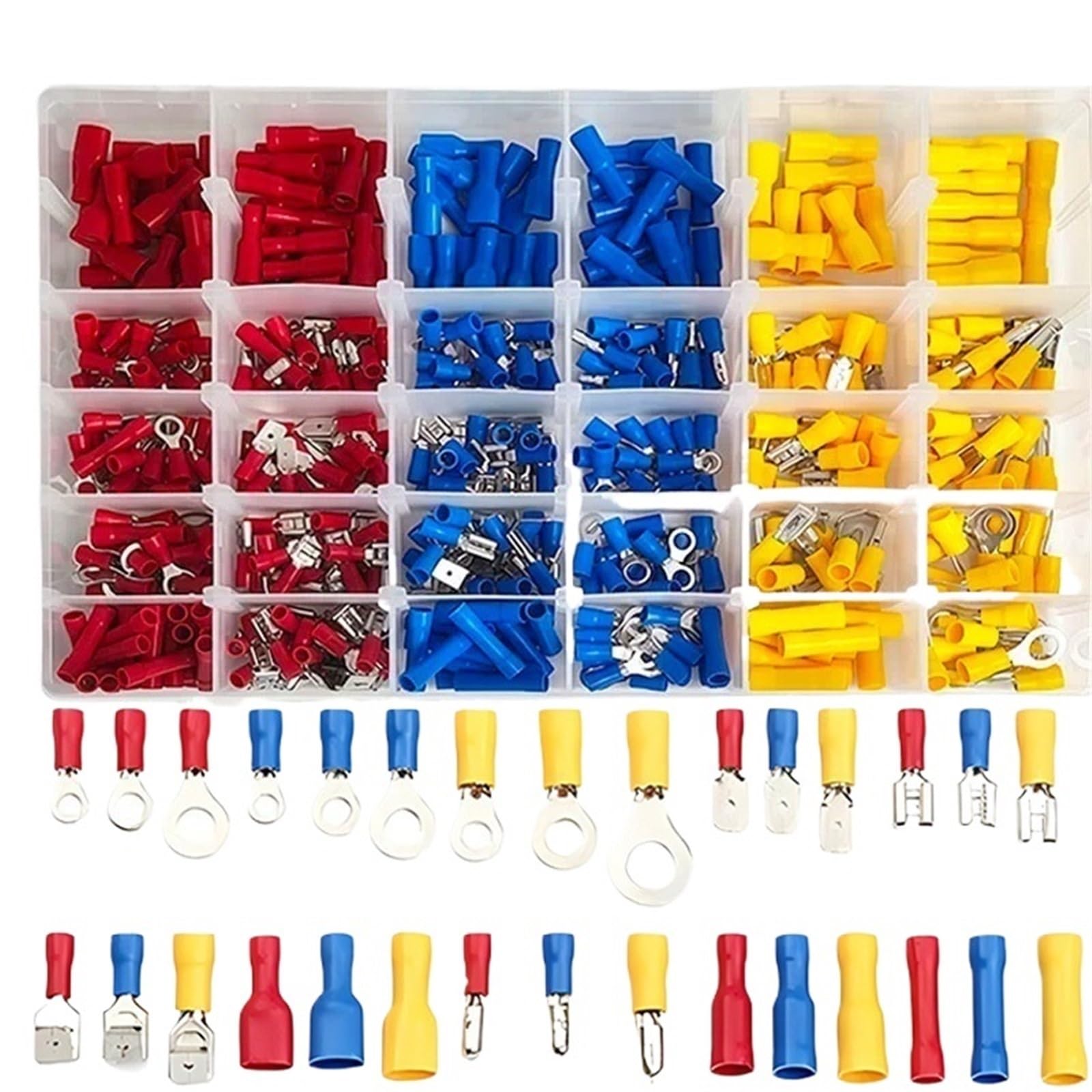 Ciopljhkl One Color 280/480/720/1200/1500Pcs Quick Connect Terminal Kit - Cold Pressed Fork/Ring/Spade Lugs For Low Voltage Dc Wiring Systems​ For Auto Motorcycle Marine Repair