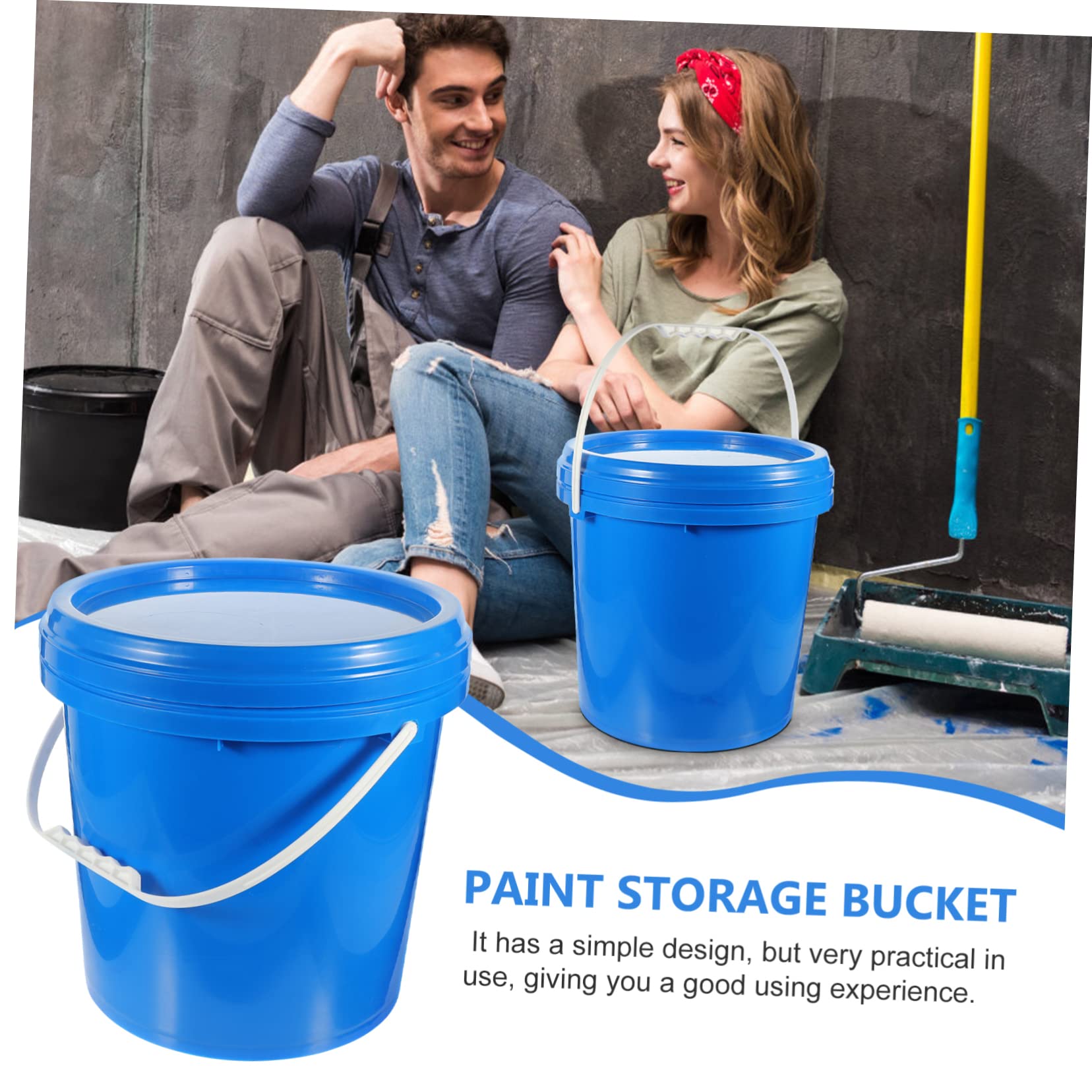 SHINEOFI Cubo De Pintura para Almacenamiento De Pinturas Cubo De Hdpe con Tapa para Uso Interiores y Exteriores