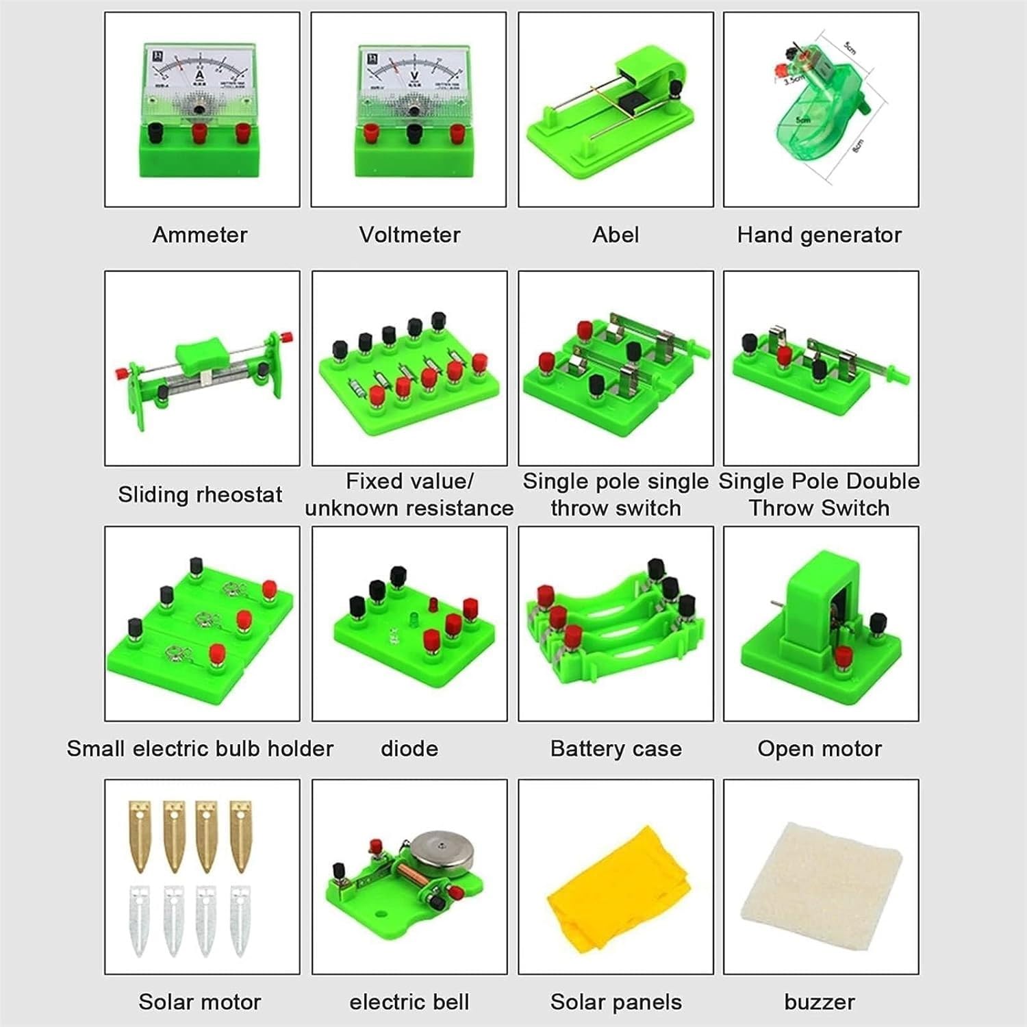 Kit for esperimenti sui circuiti elettromagnetici aggiornato, scatola da laboratorio elettrica di fisica multiparte con manuale di guida for l'esplorazione di serie parallele, legge di Ohm e principi