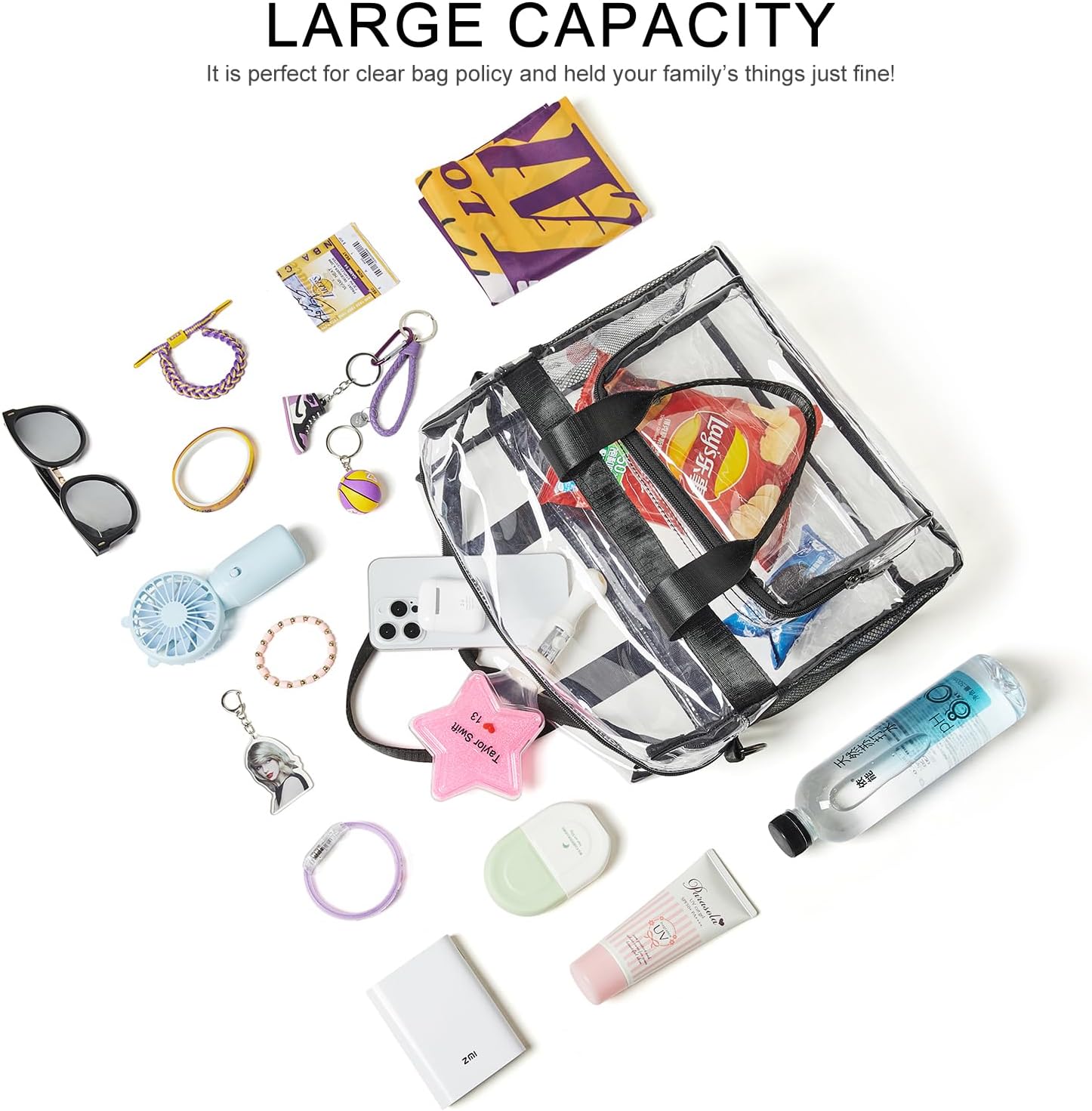Bluome Clear Bag For Stadium Events 12×6×12 Clear Stadium Bag Crossbody Tote Transparent for Concert Approved Sports - Image 4