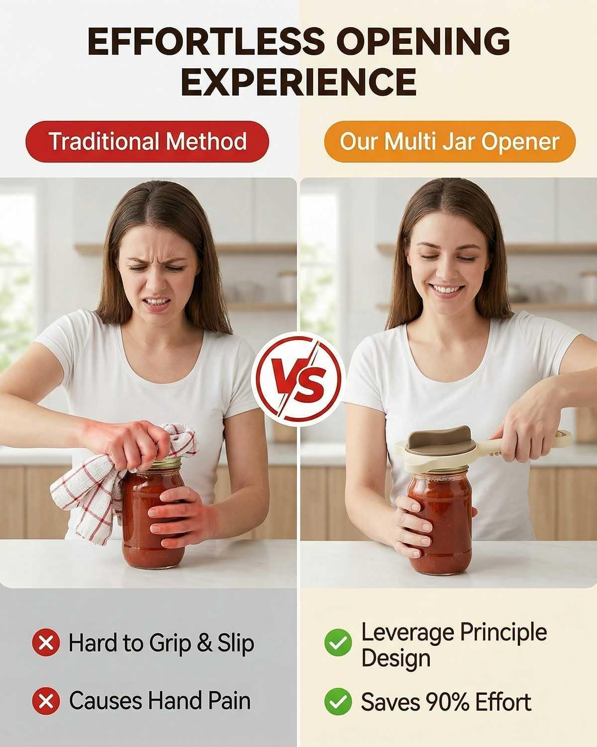 Jar Opener, 4-in-1 Adjustable Stainless Steel Secure Grip Lid Remover, Multifunctional Non-Slip Kitchen Tool for Jars, Bottles, Cans, Ideal for Elderly, Kids, Arthritis Sufferers