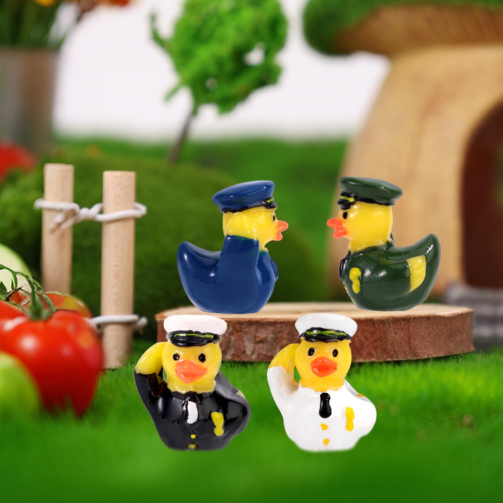 Lyreh 40pcs Mini Veteran Tribute Ducks, Resin Miniature Military Soldier Ducks Small Tiny Funny Uniform Toys Practical Decoration Accessories for Micro Landscape Garden Home Car Party - Image 3