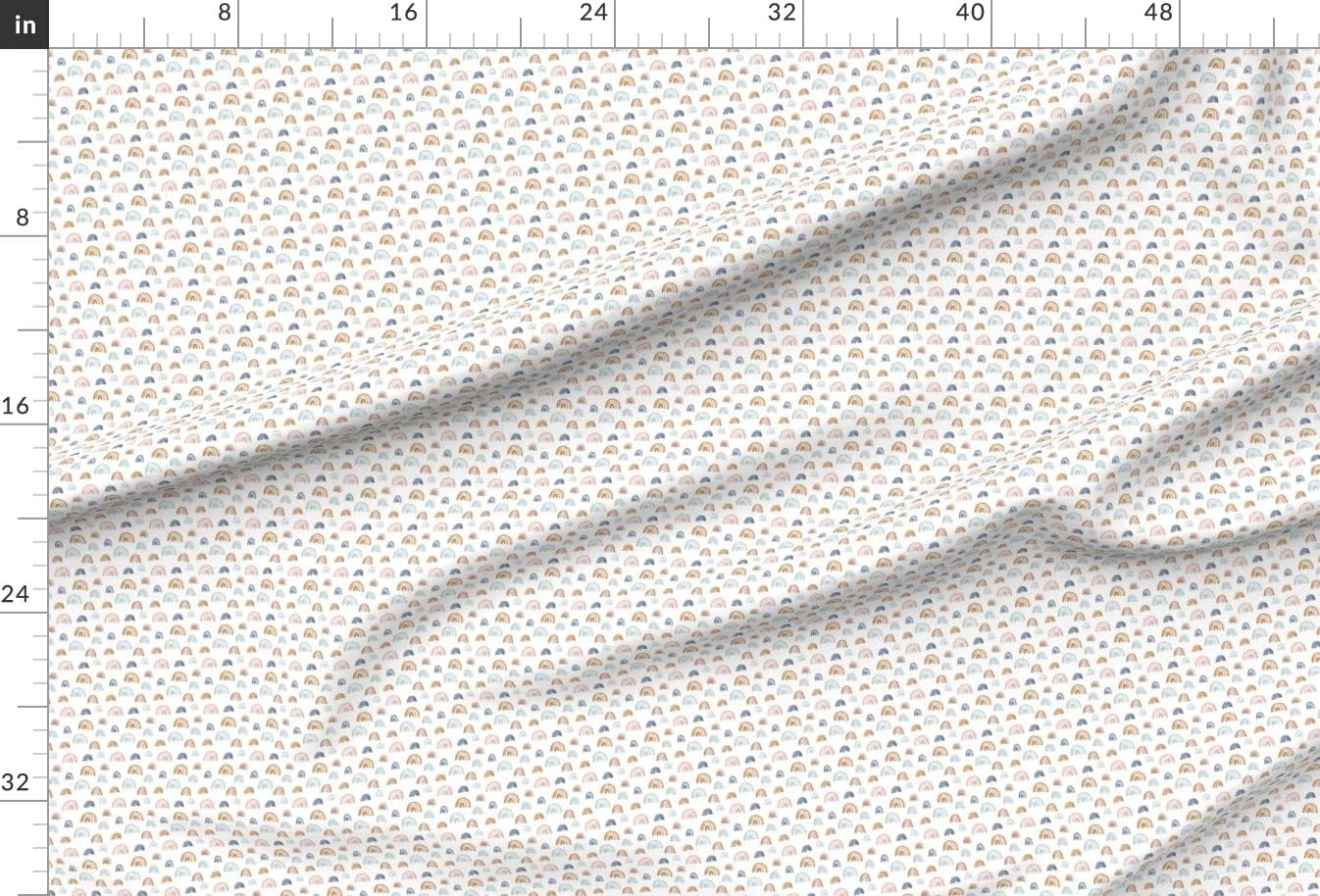 Spoonflower Fabric - White Rainbows Earth Tones Nursery Watercolor Gender Neutral Printed on Minky Fabric by The Yard - Sewing Baby Blankets Quilt Backing Plush