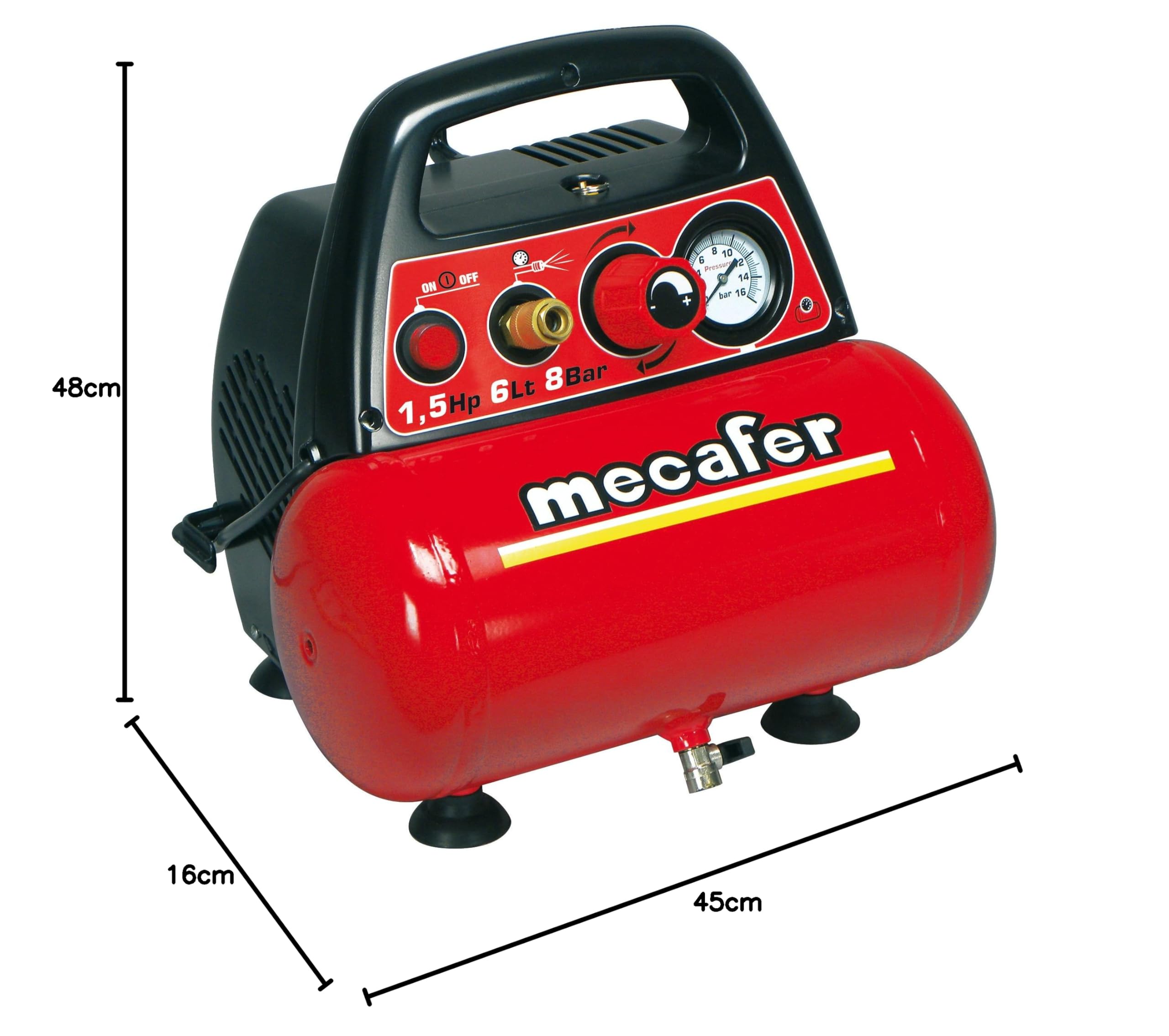 Mecafer – 425528 – New vento – Compresor de 6 l y 1,5 HP