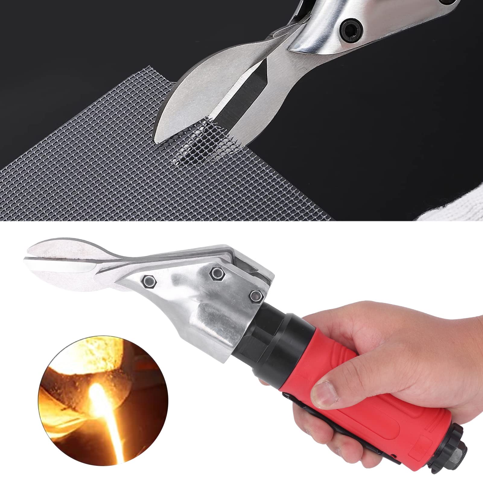 Tijera neumática LOCADENCE, Tijera neumática de 2500 rpm, Cizalla industrial de aire de alta eficiencia, Herramienta de corte neumática recta, Tijera cortadora de metal para hierro