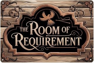 Vintage Room of Requirement Themed Metal Tin Sign Vintage Room Metal Sign Suitable for outdoor decoration, courtyard home bar cafe garden 8 x 12, easy to hang